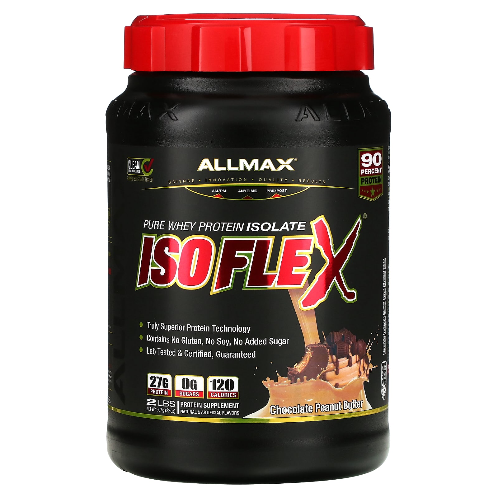 ALLMAX Isoflex чистый изолят сывороточного протеина шоколад и арахисовая паста 907 г 2 фунта 9590₽