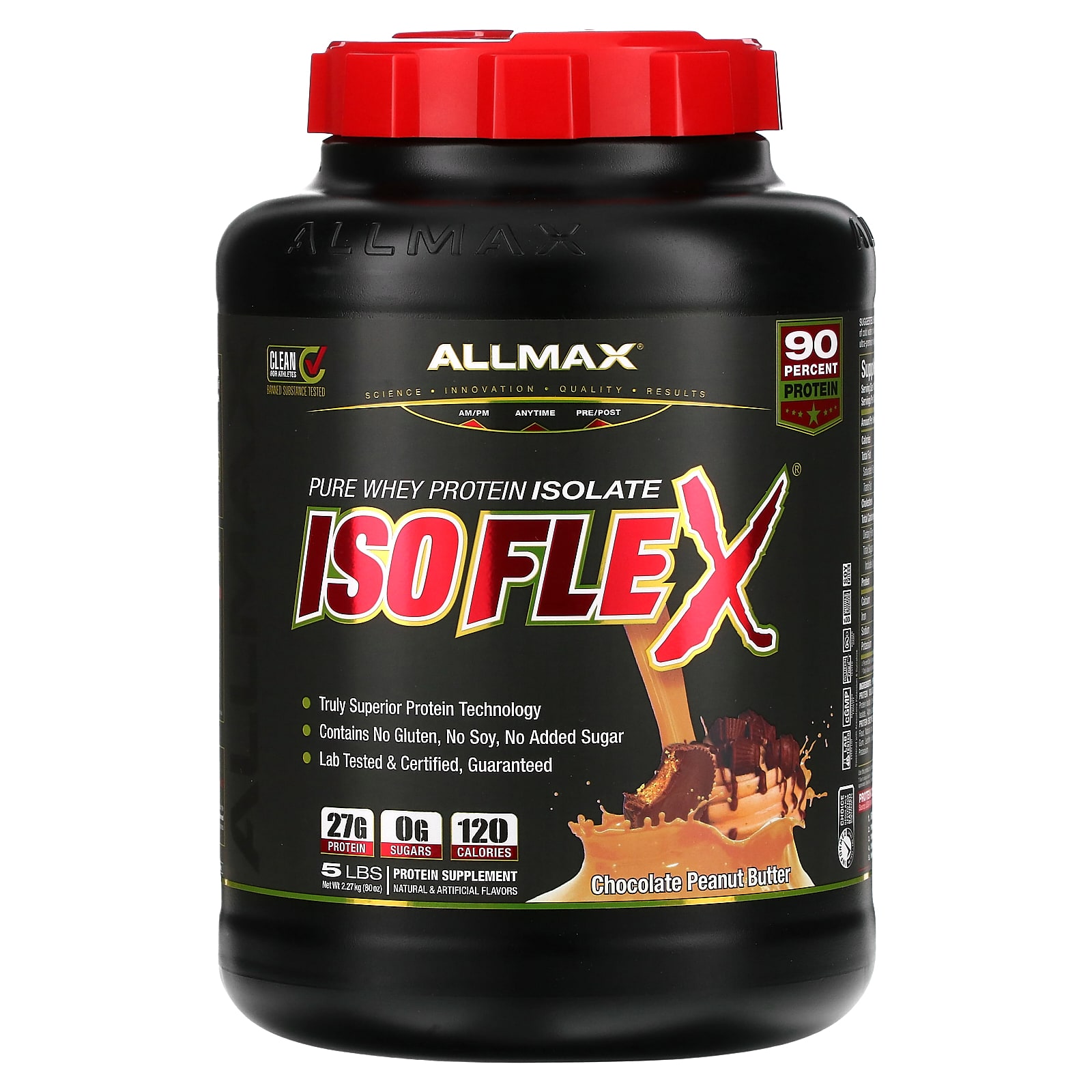 ALLMAX Isoflex чистый изолят сывороточного протеина шоколад с арахисовой пастой 227 кг 5 фунтов 22190₽
