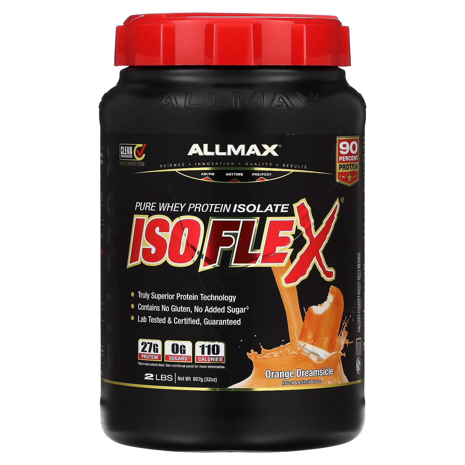 ALLMAX Isoflex чистый изолят сывороточного протеина апельсиновый сок 907 г 2 фунта 9590₽