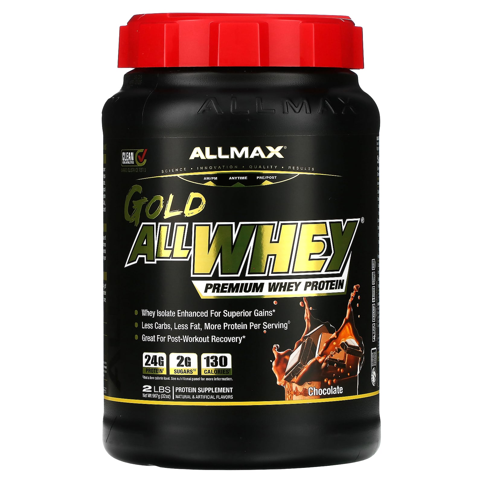 ALLMAX AllWhey Gold 100 сывороточный белок изолят сывороточного белка премиум-качества со вкусом шоколада 907 г 2 фунта 7990₽