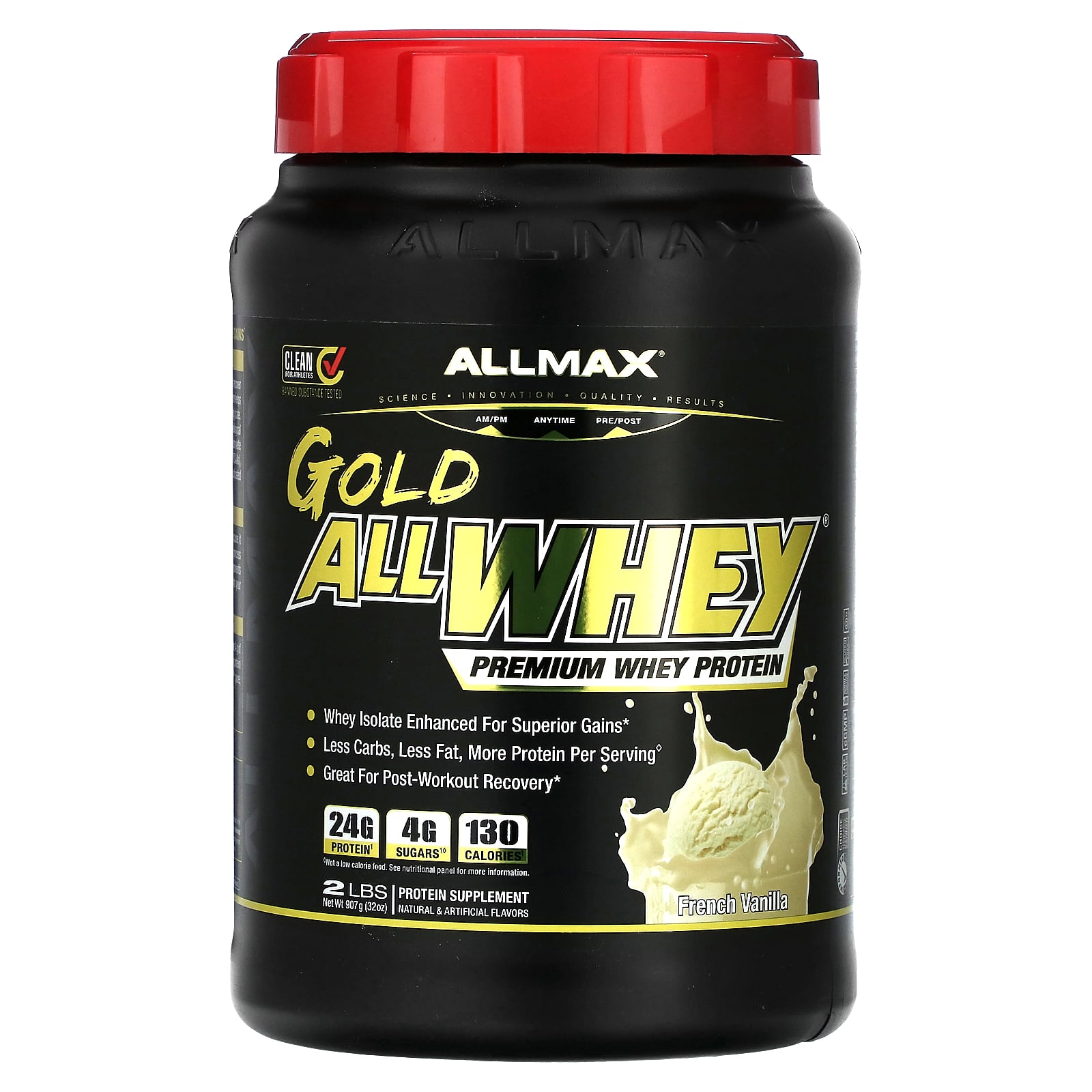 ALLMAX Gold AllWhey сывороточный протеин премиального качества французская ваниль 907 г 2 фунта 7990₽