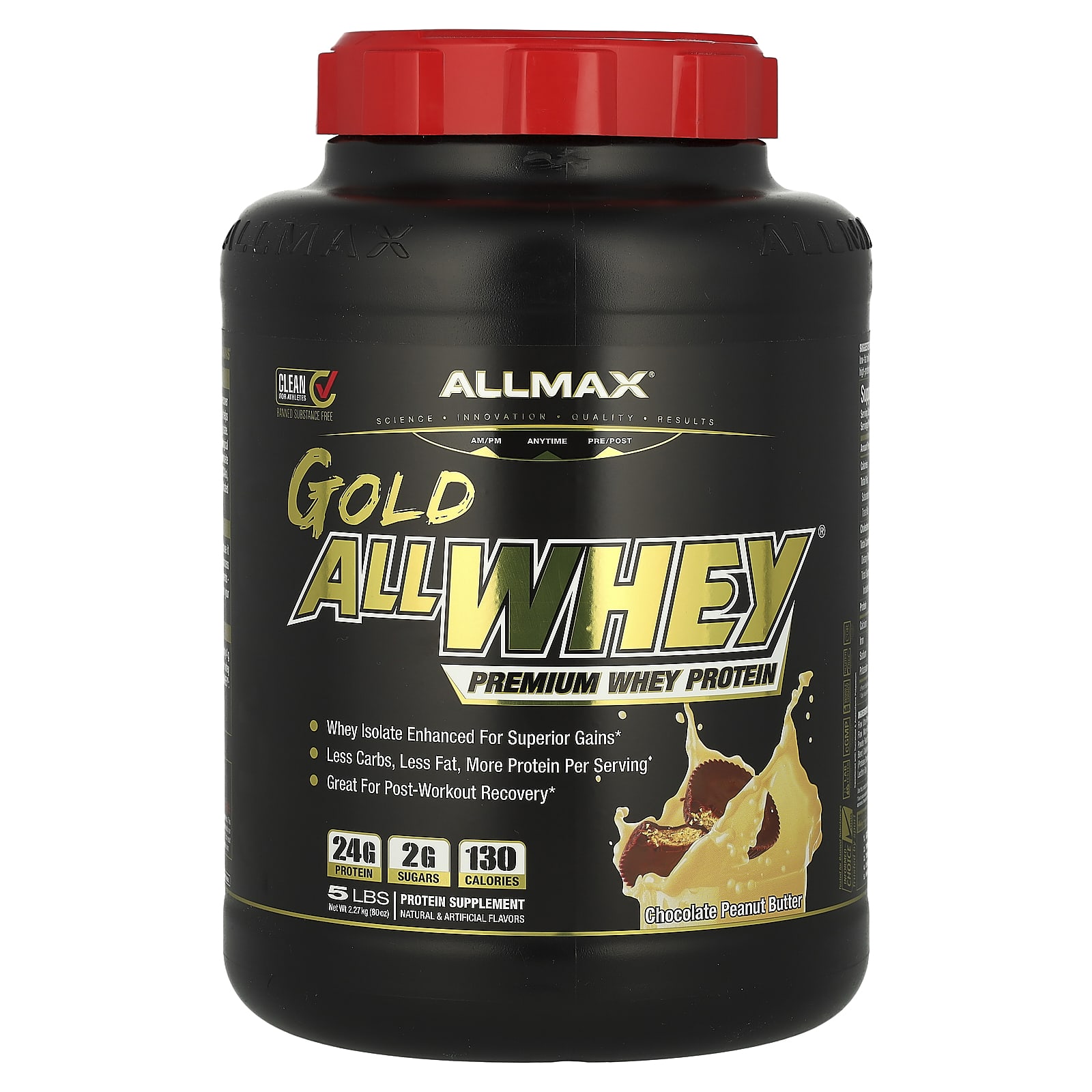 ALLMAX Gold AllWhey сывороточный протеин премиального качества шоколад и арахисовое масло 5 фунтов 5 фунтов 17290₽