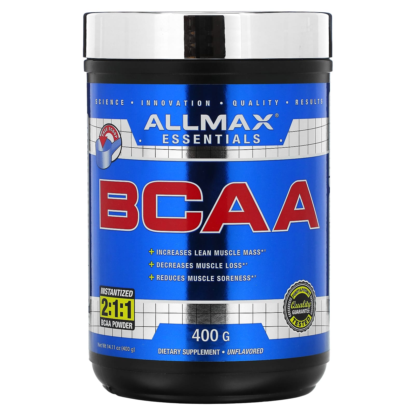 ALLMAX Essentials BCAA без добавок 400 г 1411 унции 4790₽