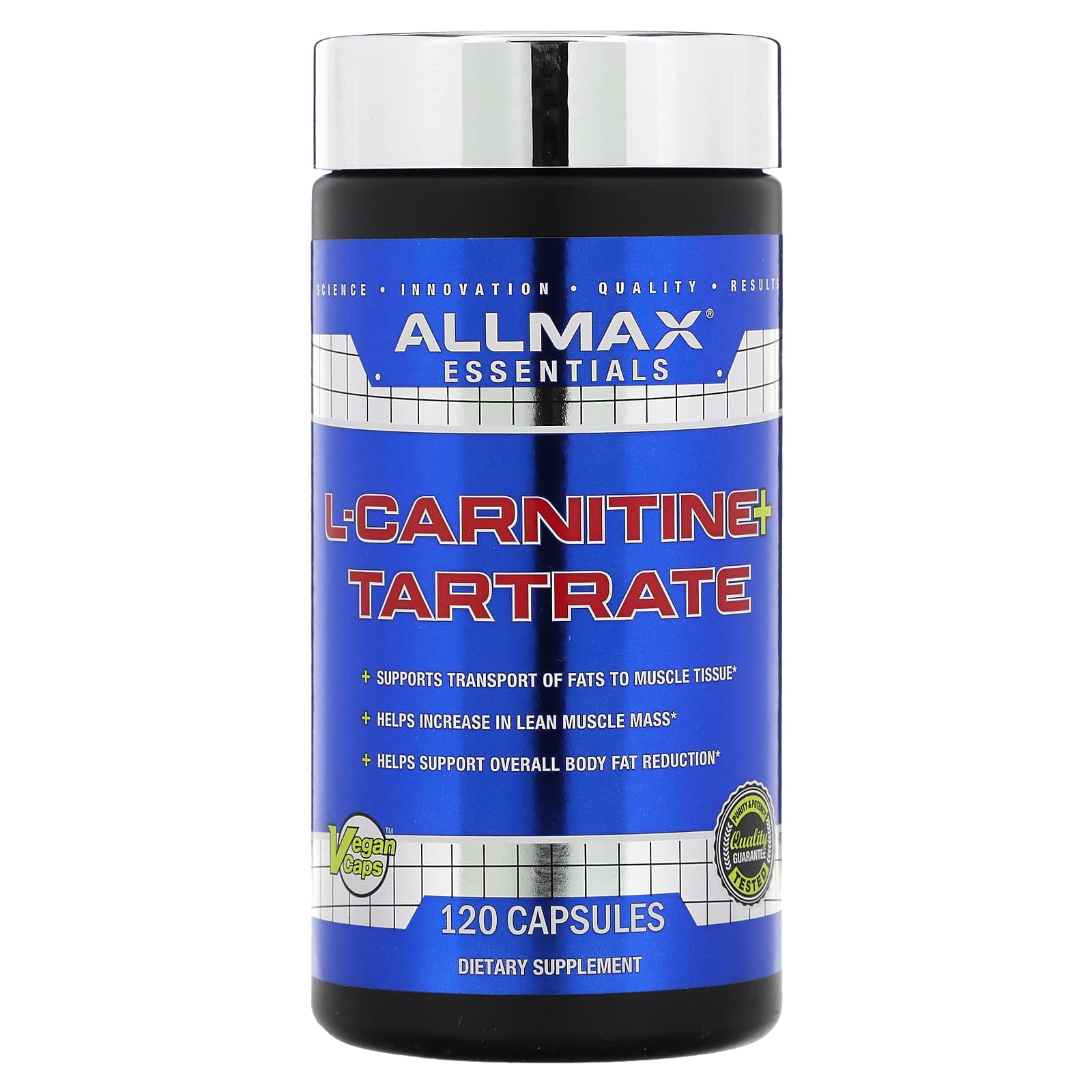 ALLMAX Essentials L-карнитин с тартратом 120 капсул 4790₽