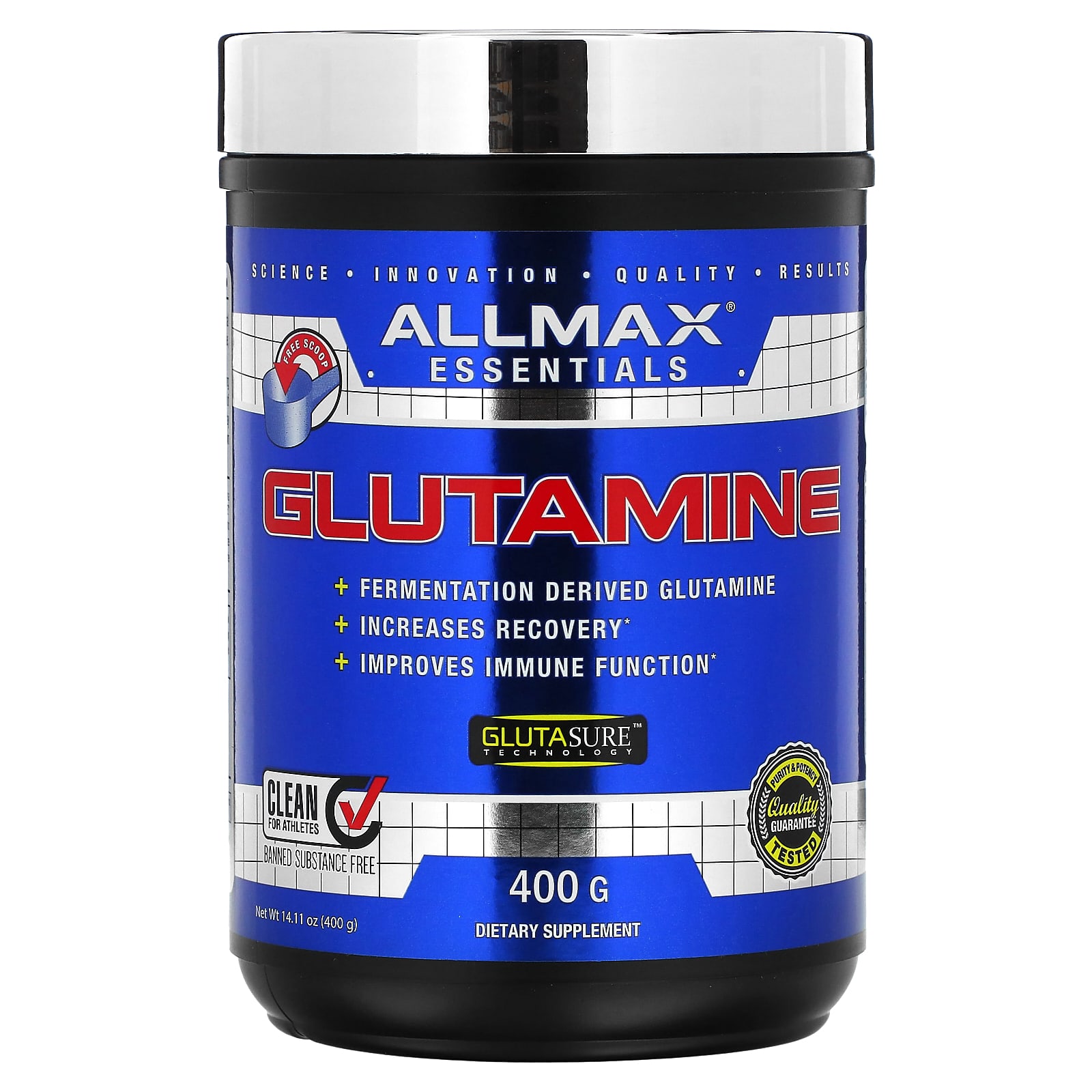 ALLMAX Essentials глутамин 400 г 1411 унции 6090₽