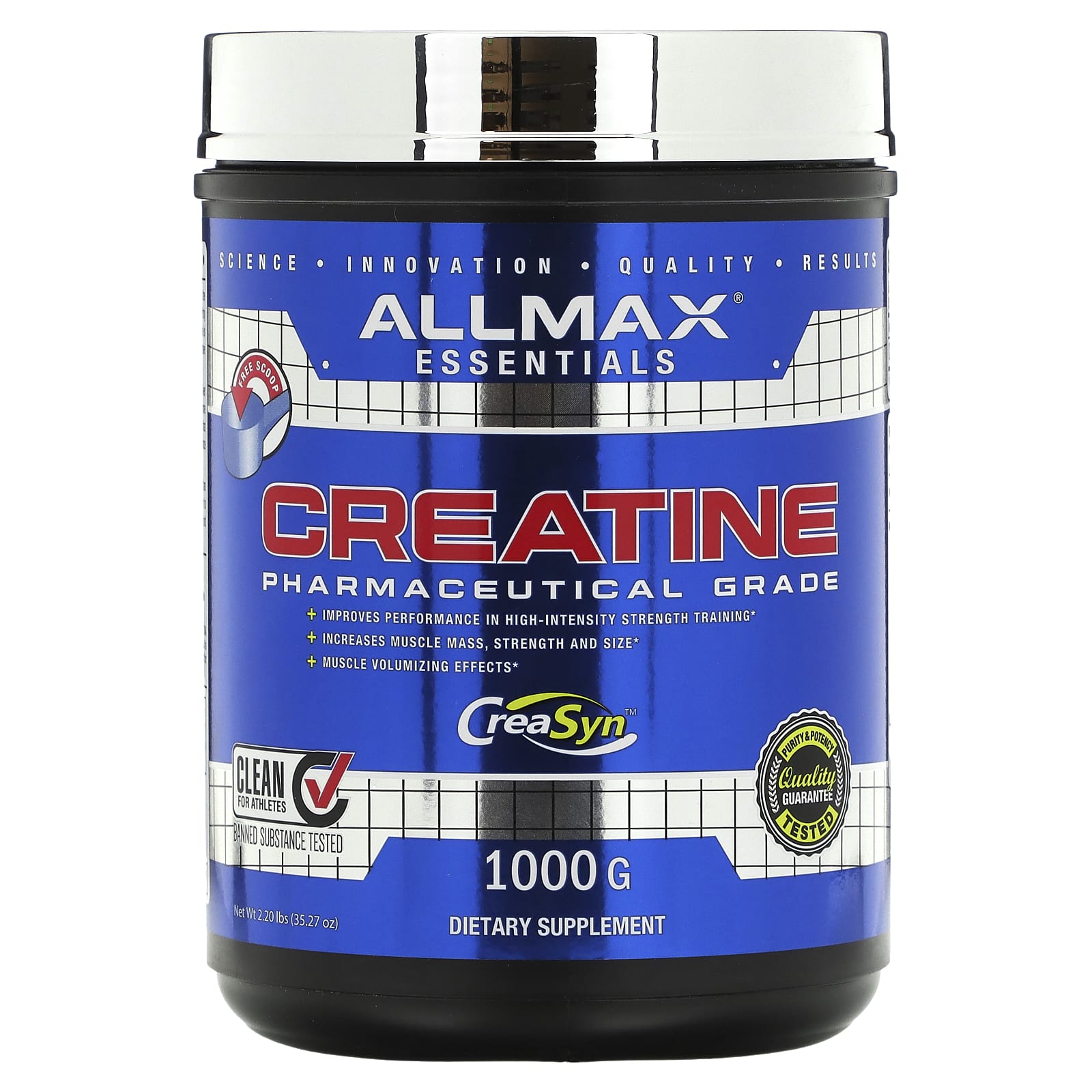 ALLMAX Креатин фармацевтической степени чистоты 1000 г 22 фунта 9490₽