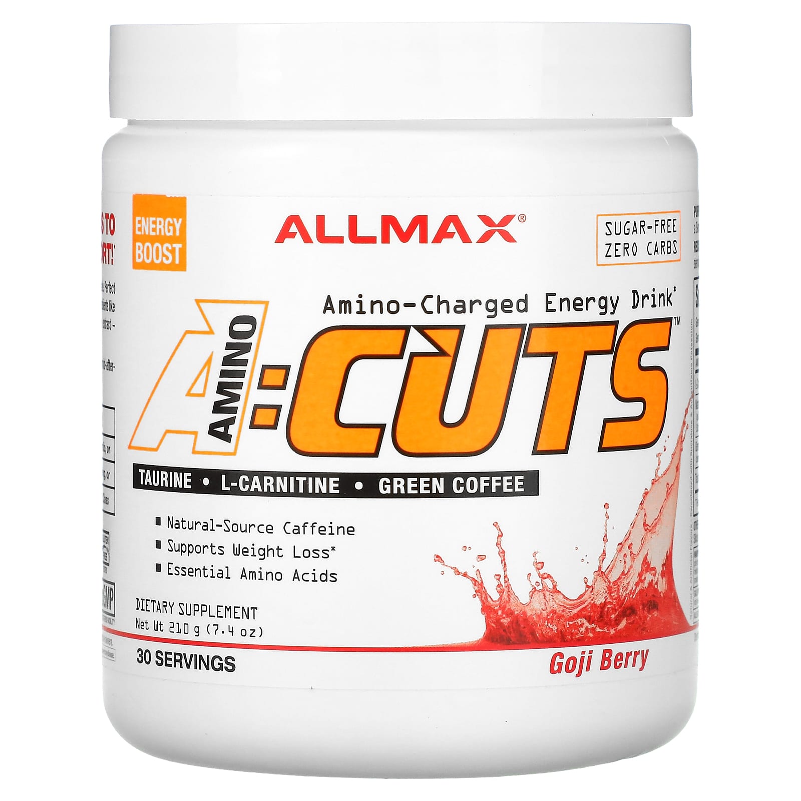 ALLMAX ACUTS энергетический напиток с аминокислотами ягоды годжи 210 г 74 унции 3990₽