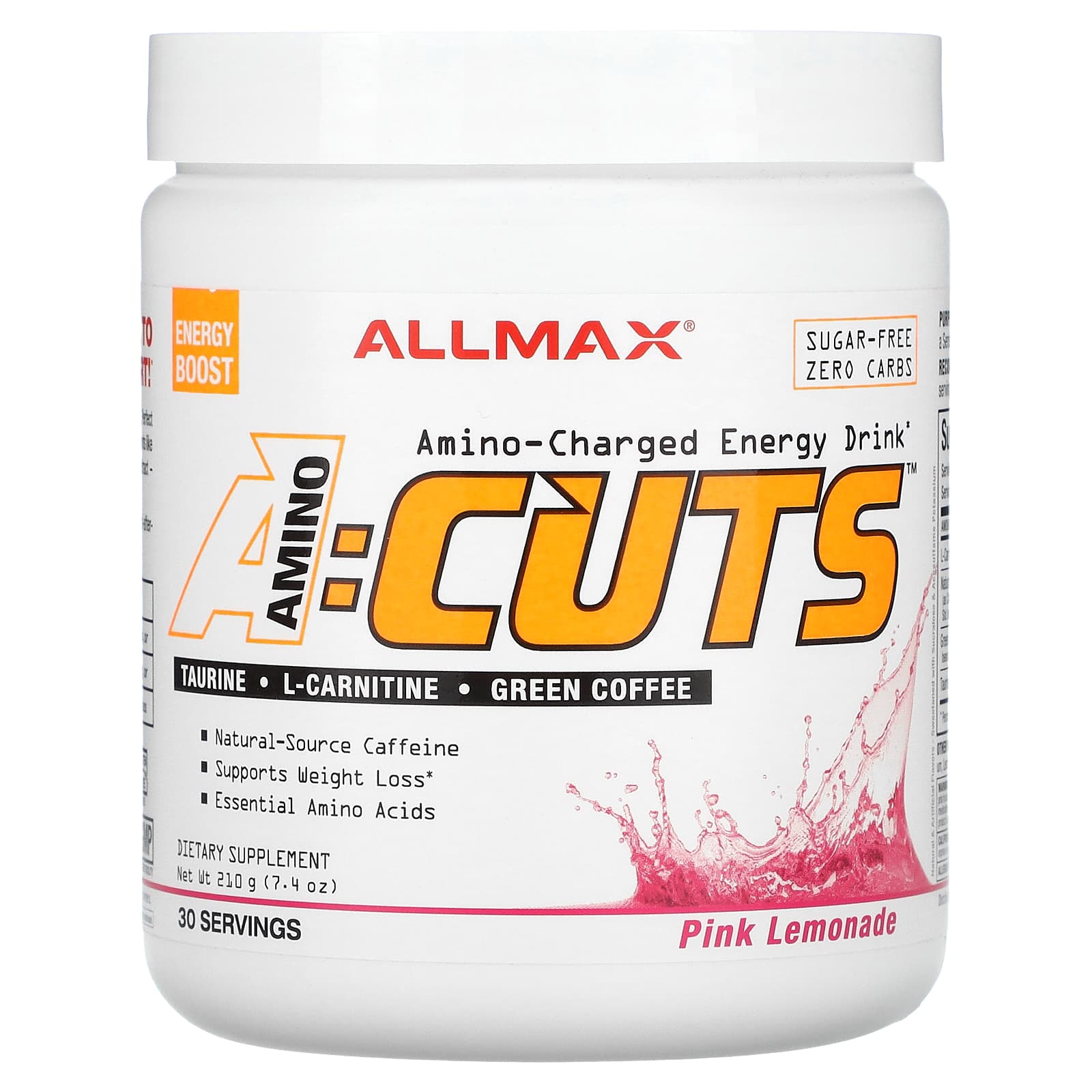 ALLMAX ACUTS энергетический напиток с аминокислотами розовый лимонад 210 г 74 унции 3990₽