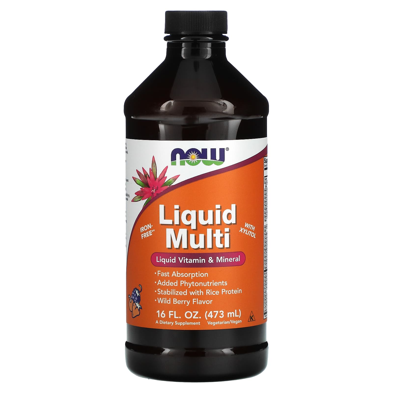 NOW Foods Пищевая добавка Liquid Multi со вкусом диких ягод 16 жидких унций 473 мл 3290₽