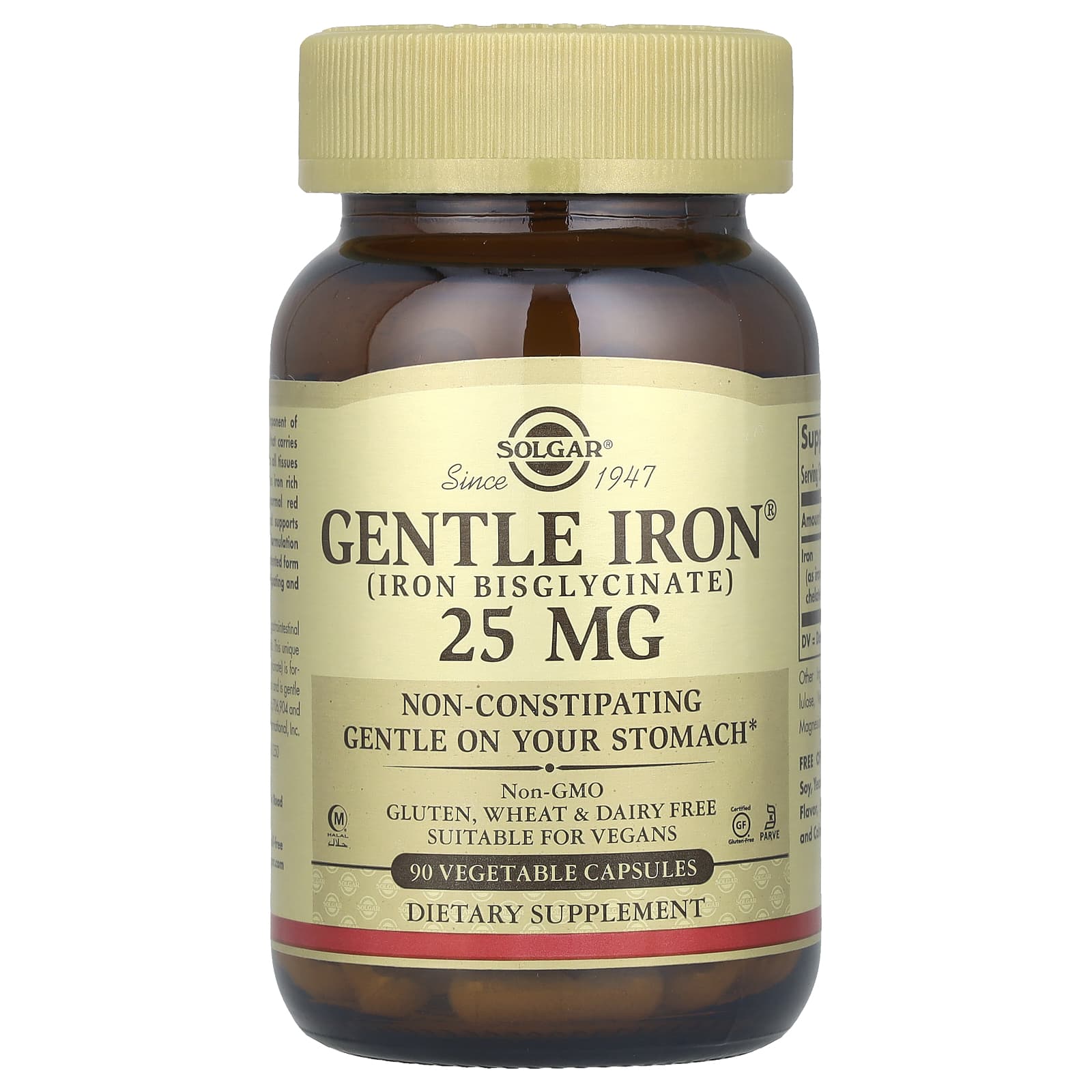 Solgar Gentle Iron 25 мг 90 растительных капсул 1990₽