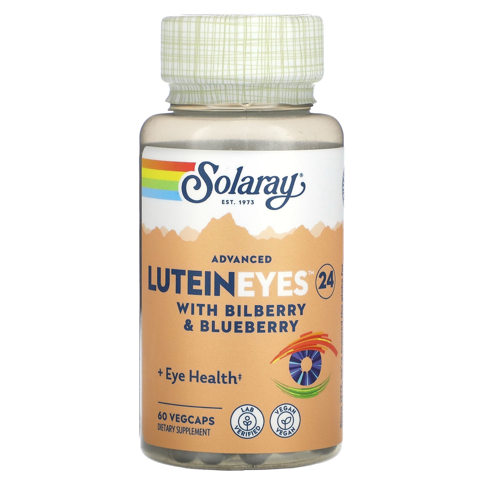 Solaray Advanced Lutein Eyes 24 улучшенная формула с лютеином для здоровья глаз с черникой и голубикой 60 капсул VegCaps 10890₽