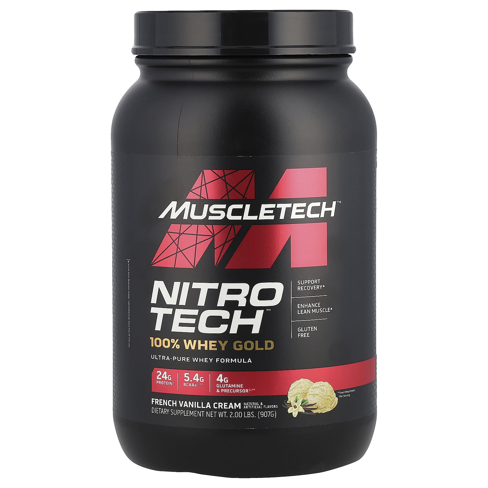 MuscleTech Nitro Tech 100 Whey Gold 100 сыворотка французский ванильный крем 907 г 2 фунта 6290₽