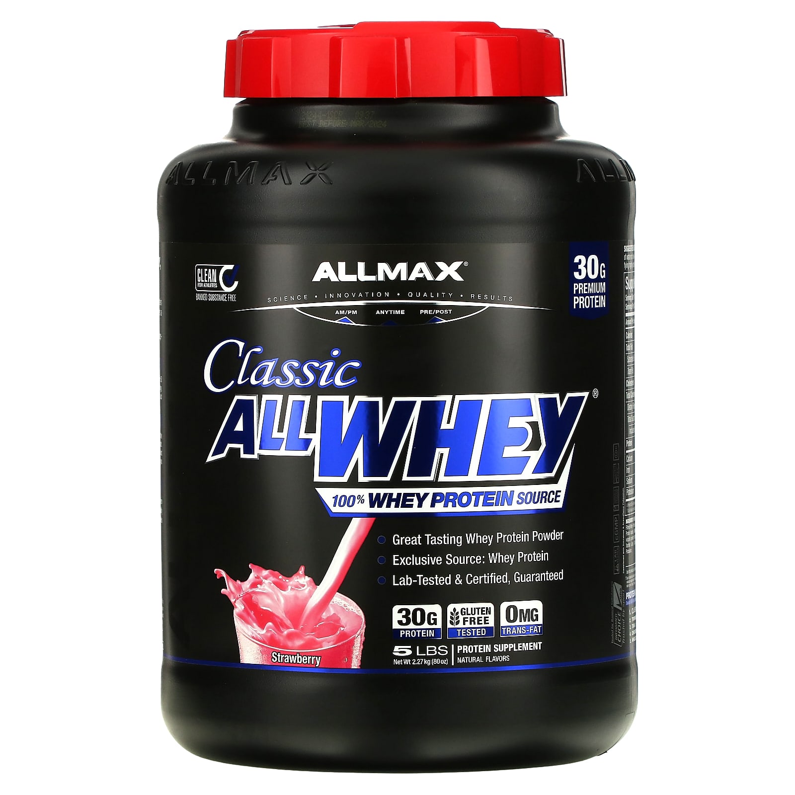 ALLMAX AllWhey Classic 100 сывороточный белок клубника 5 фунтов 227 кг 13290₽