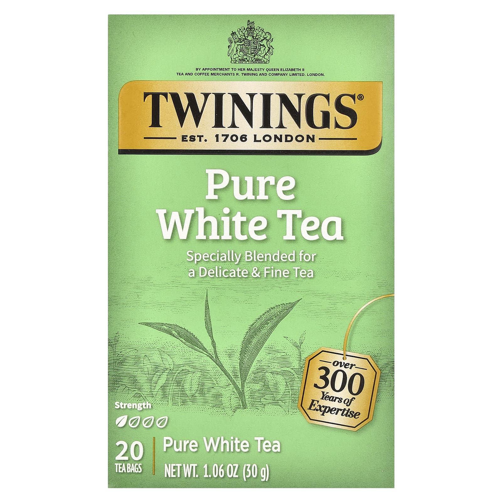 Twinings Чистый белый чай 20 чайных пакетиков 30 г 106 унции 1590₽