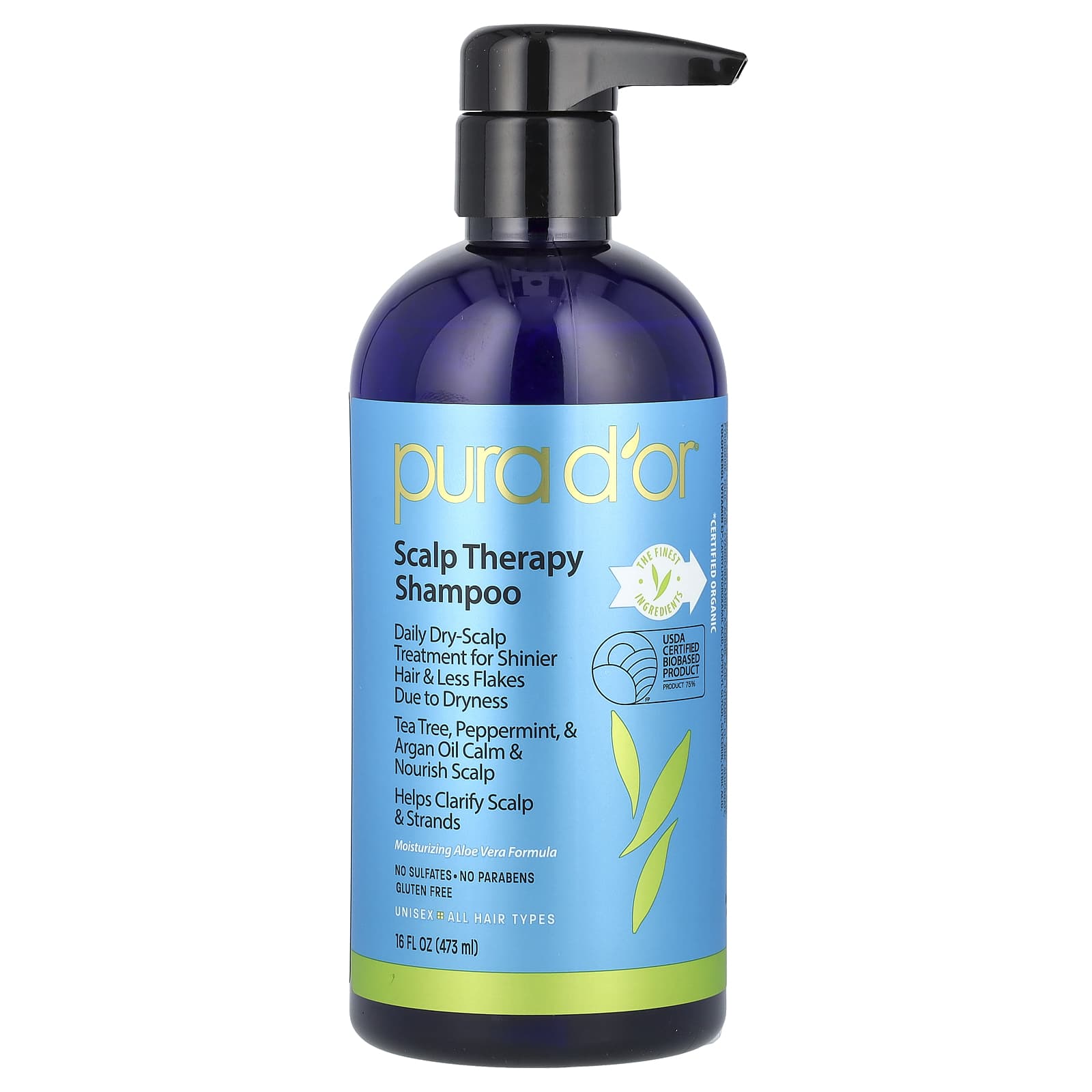 Pura D'or, Scalp Therapy Shampoo, шампунь для ухода за кожей головы, 473 мл (16 жидк. унций)