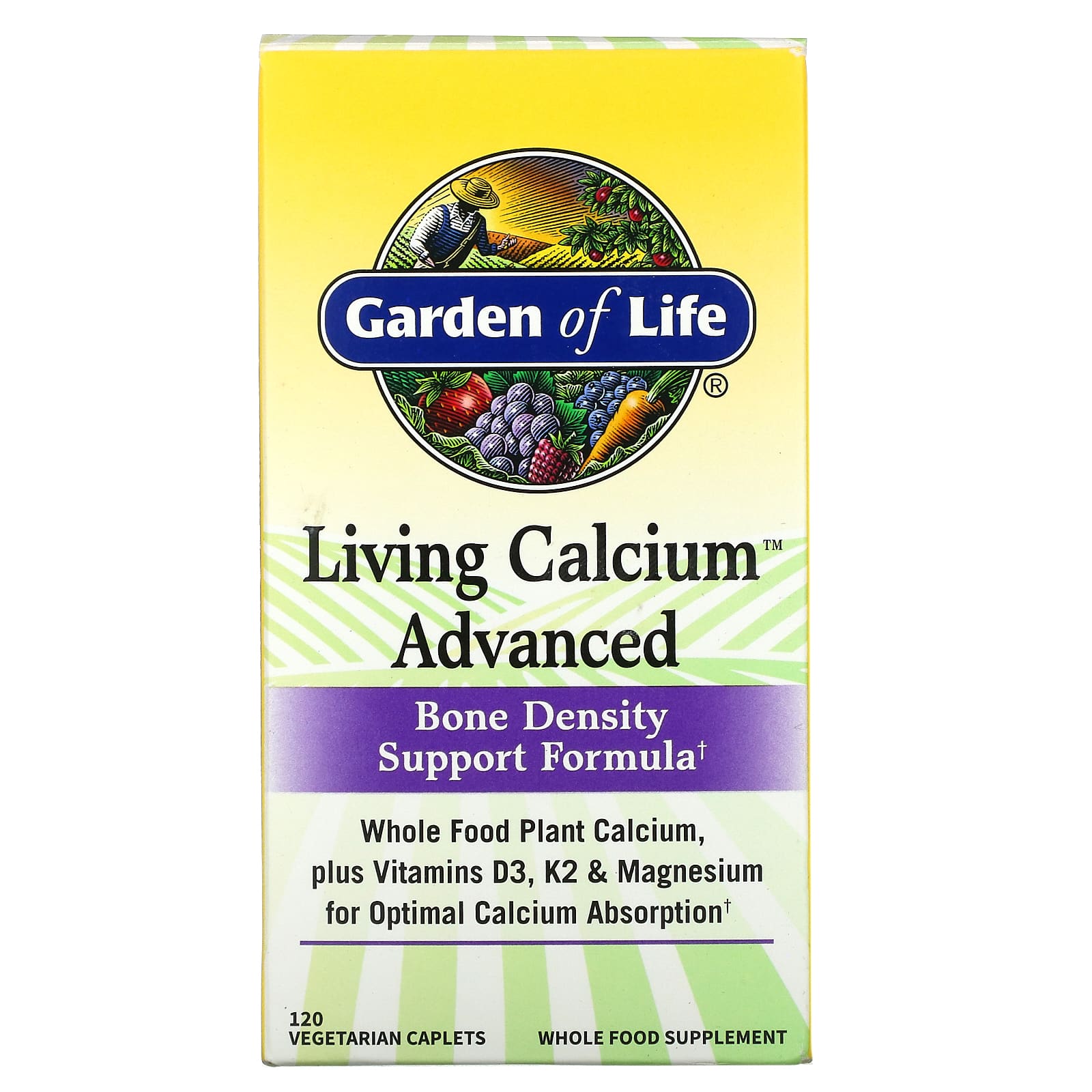 Garden of Life Living Calcium улучшенная формула 120 вегетарианских капсул 4090₽