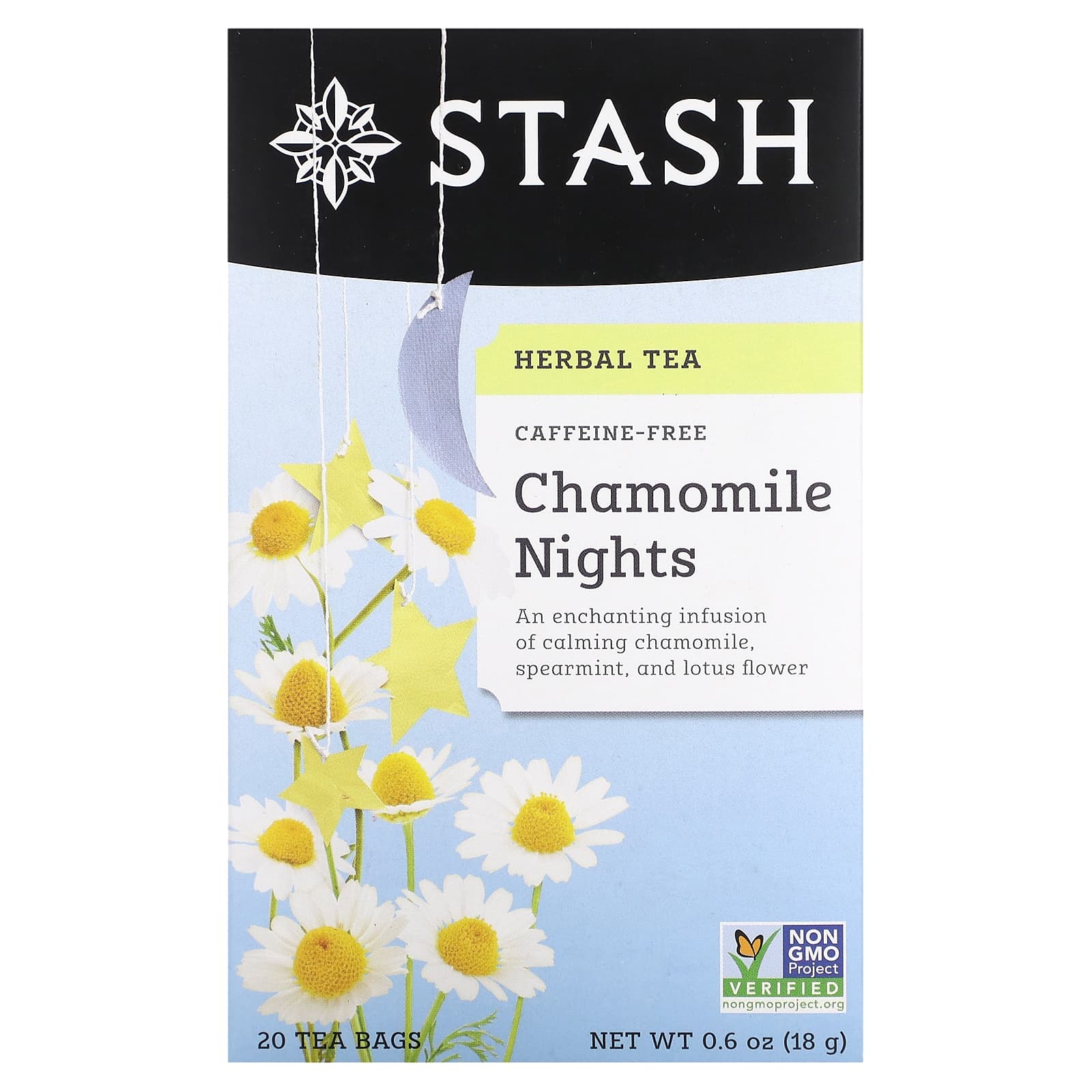 Stash Tea Herbal Tea Chamomile Nights без кофеина 20 чайных пакетиков 18 г 06 унции 1590₽