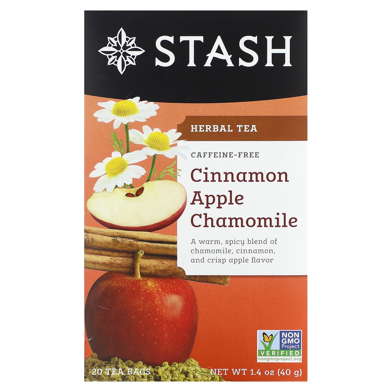 Stash Tea Herbal Tea корица яблоко и ромашка без кофеина 20 чайных пакетиков 40 г 14 унции 1590₽