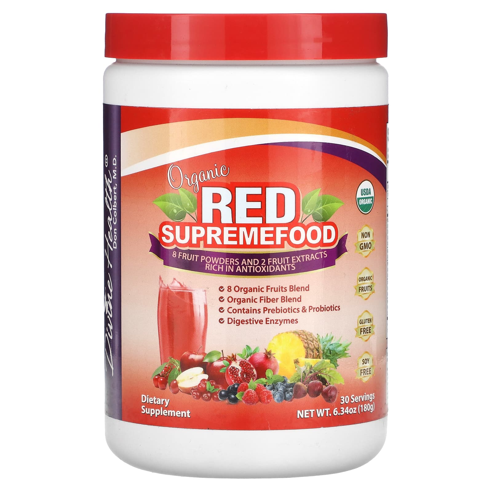 Divine Health Organic Red Supremefood ягодное ассорти 180 г 634 унции 6090₽