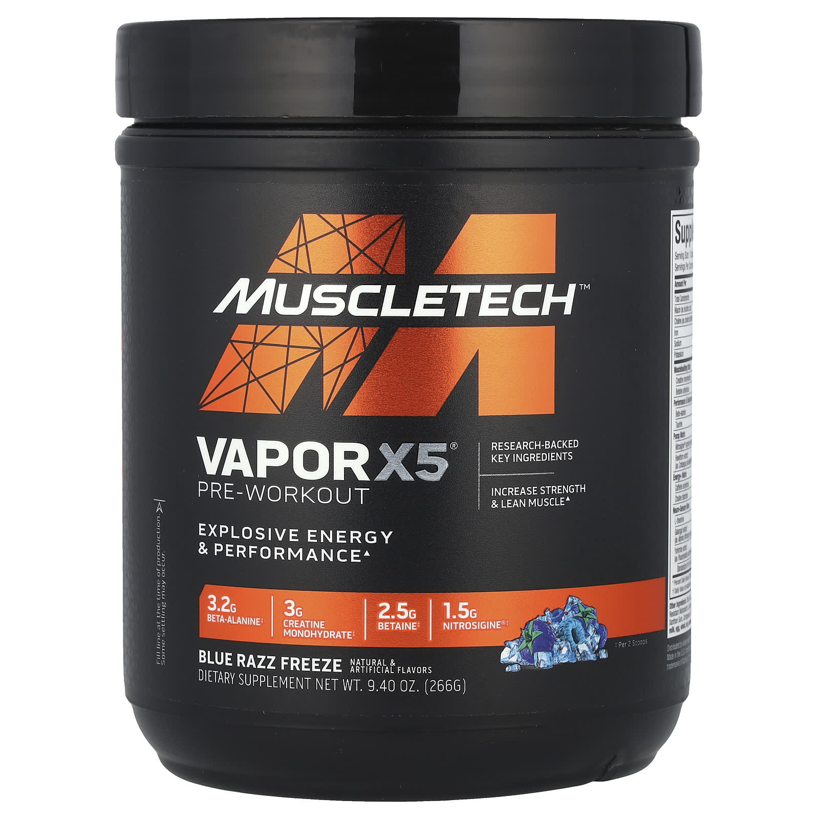 MuscleTech VaporX5 Next Gen предтренировочный комплекс со вкусом Blue Razz Freeze 266 г 940 унции 3990₽