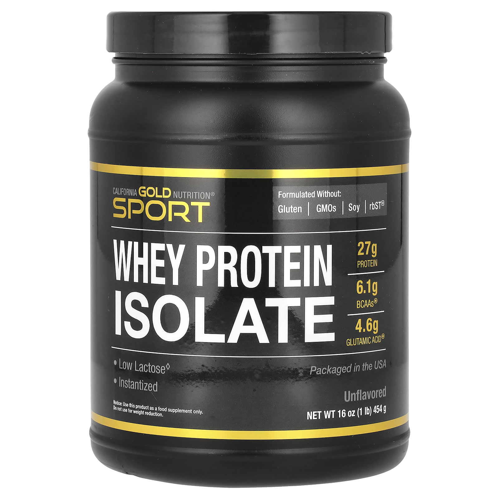 California Gold Nutrition Sport изолят сывороточного протеина без добавок 454 г 1 фунт 4090₽