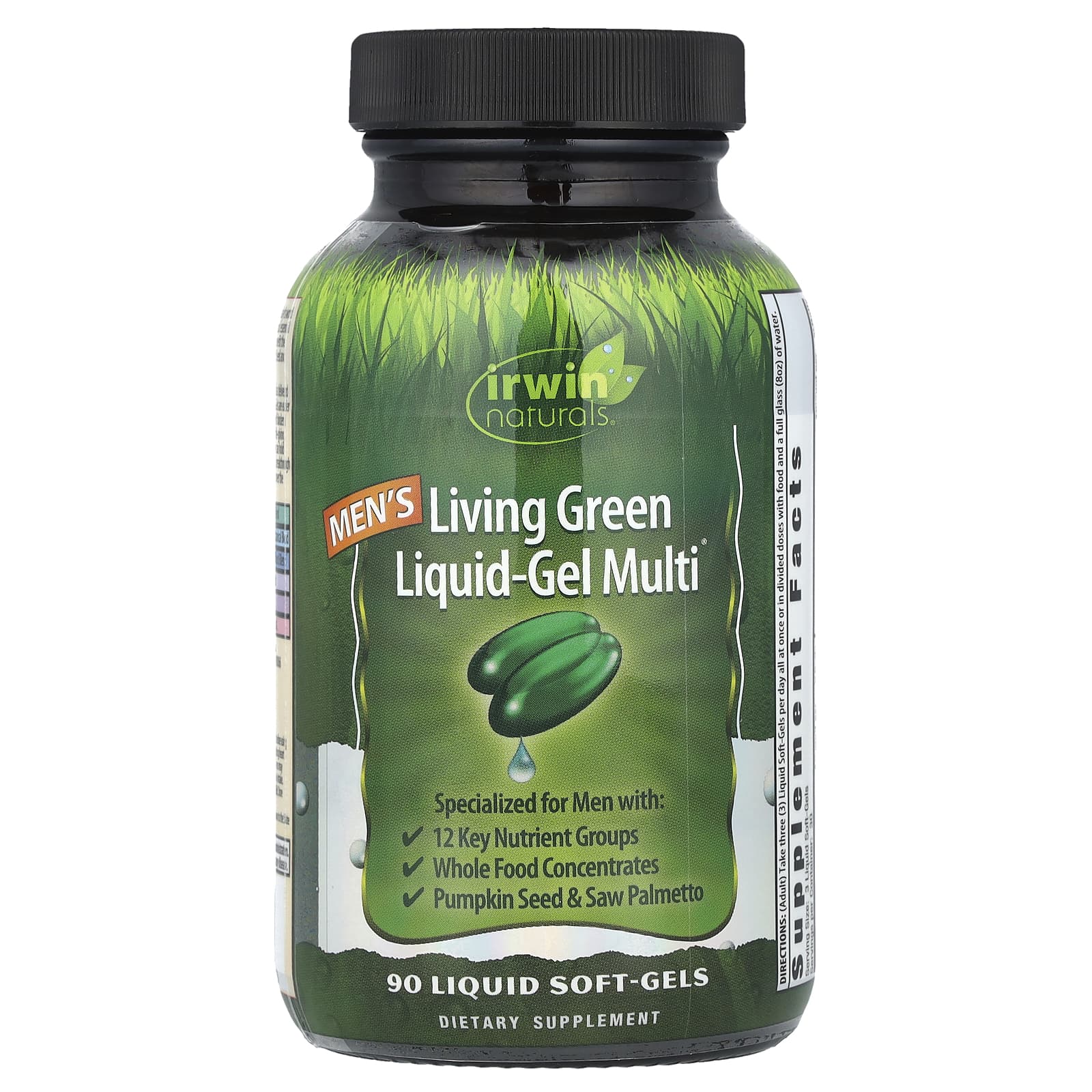 Irwin Naturals Mens Living Green Liquid-Gel Multi 90 мягких желатиновых капсул с жидкостью 5490₽