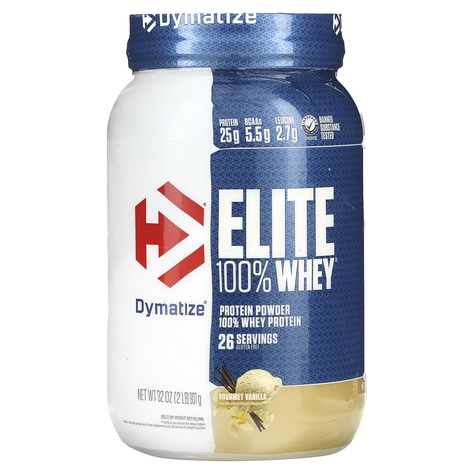 Dymatize Elite 100 сывороточный протеин в порошке вкус ванили 907 г 2 фунта 6690₽