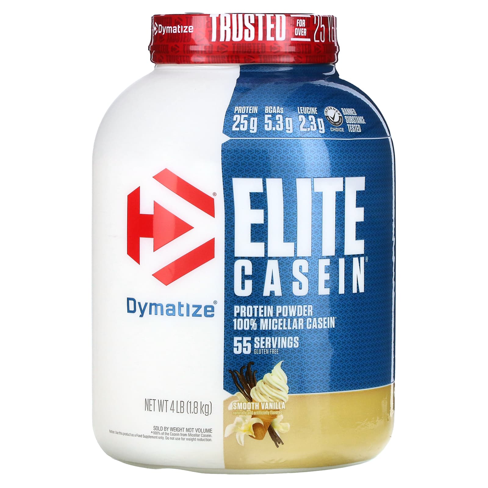 Dymatize Elite Casein со вкусом ванили 18 кг 4 фунта 15290₽