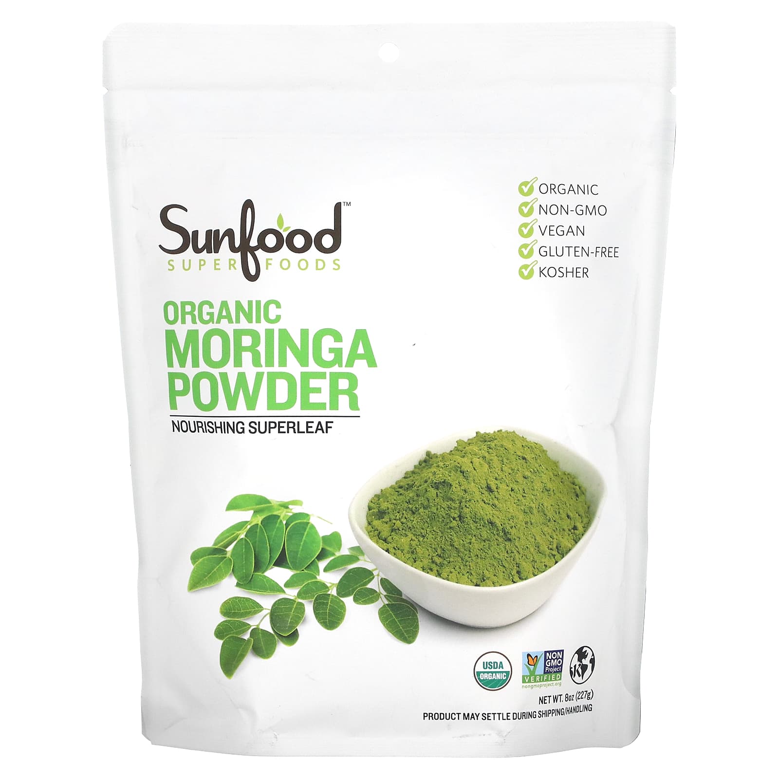 Sunfood порошок органической моринги 227 г 8 унций 3790₽