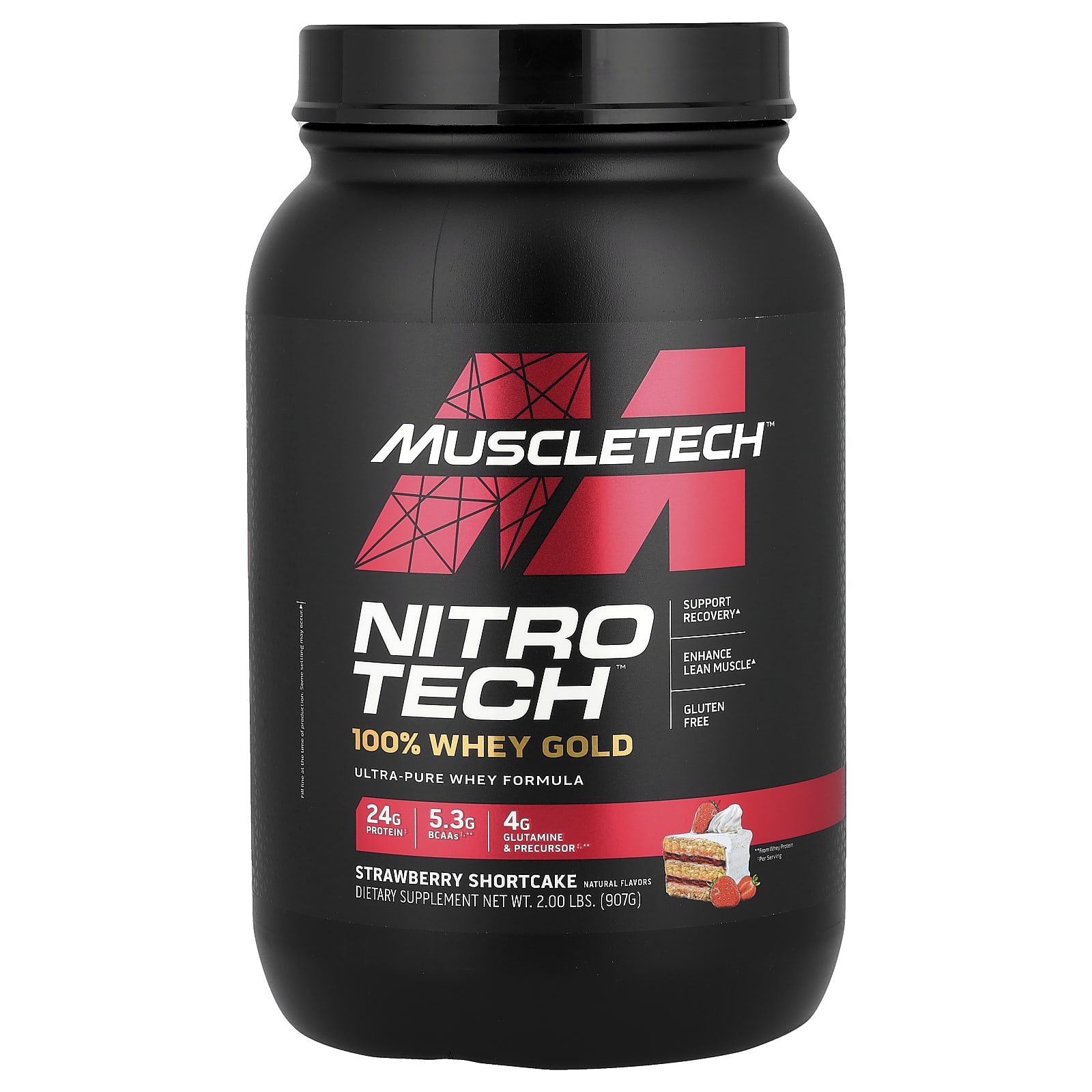 MuscleTech Nitro Tech 100  Whey Gold песочное печенье со вкусом клубники 102 кг 224 фунта 6290₽
