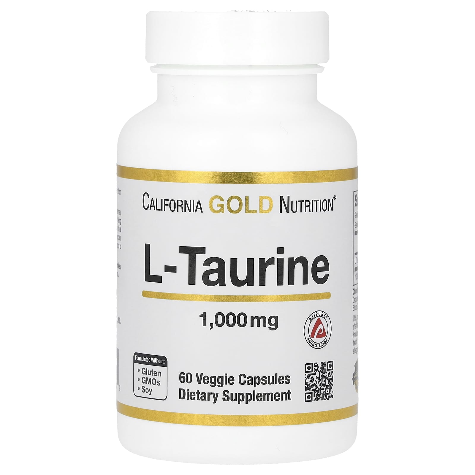 California Gold Nutrition L-таурин AjiPure 1000 мг 60 растительных капсул 1990₽