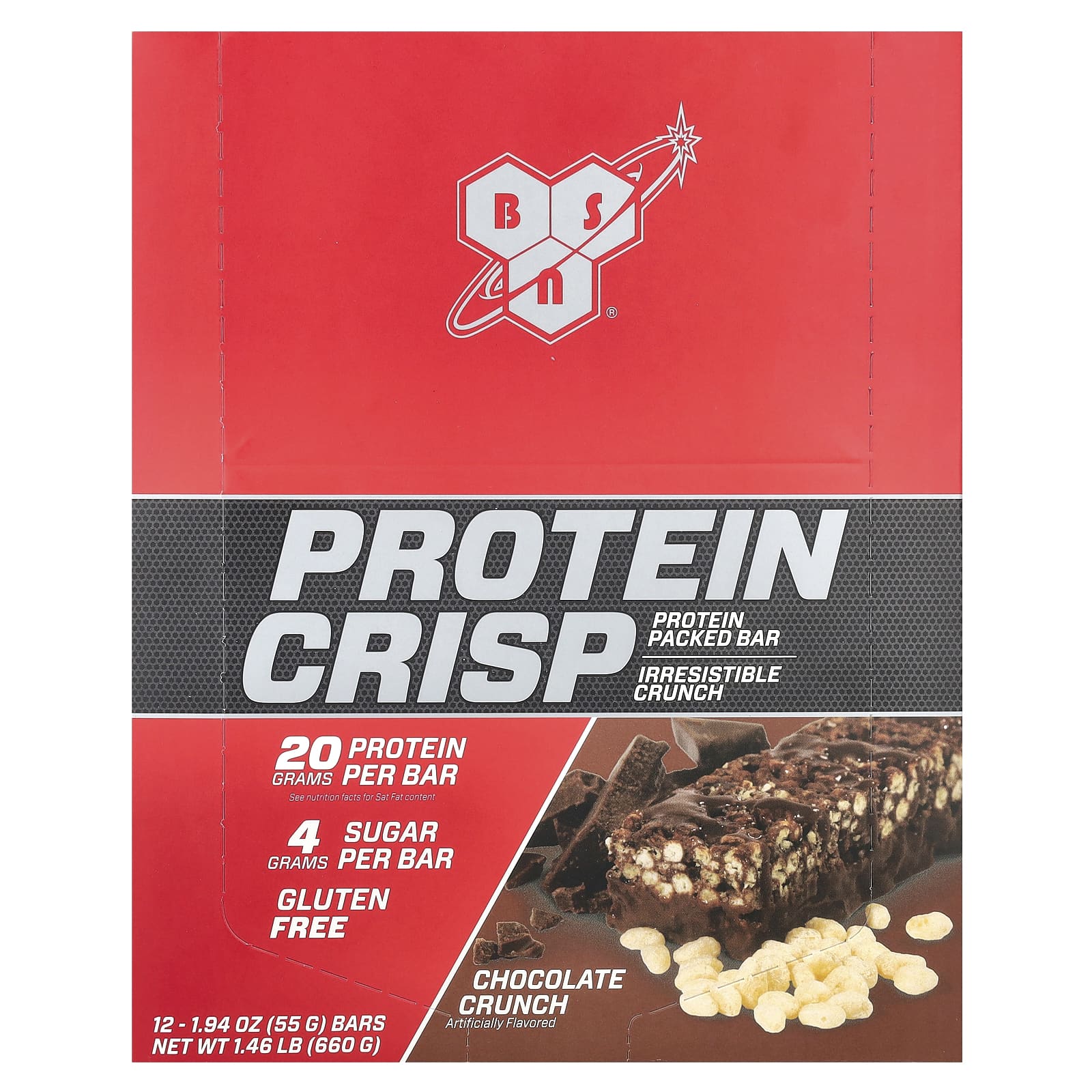 BSN Protein Crisp кранч с шоколадом 12 батончиков 57 г 201 унции каждый 5390₽