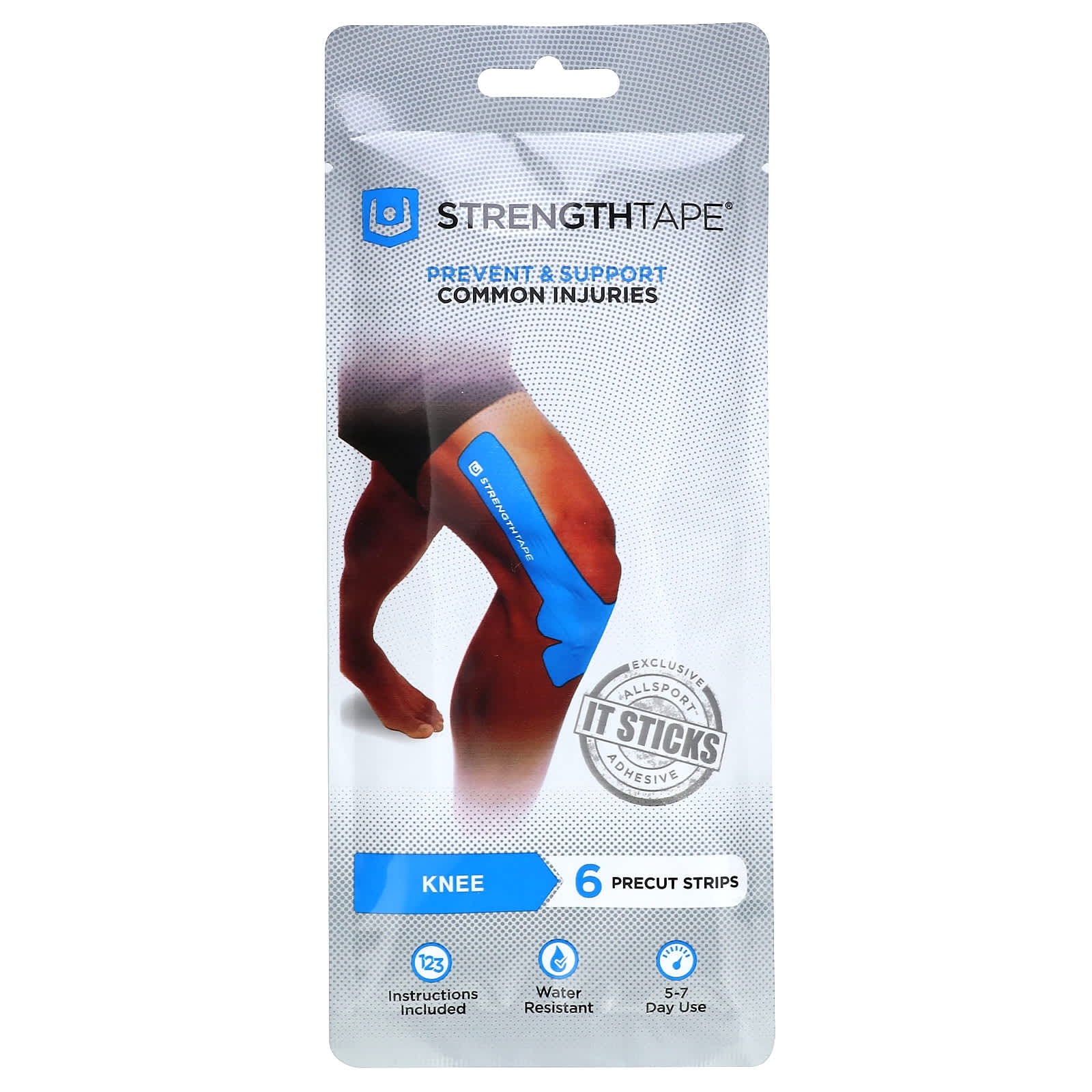 Strengthtape Kinesiology Athletic Tape до колен 6 предварительно нарезанных полосок 1590₽