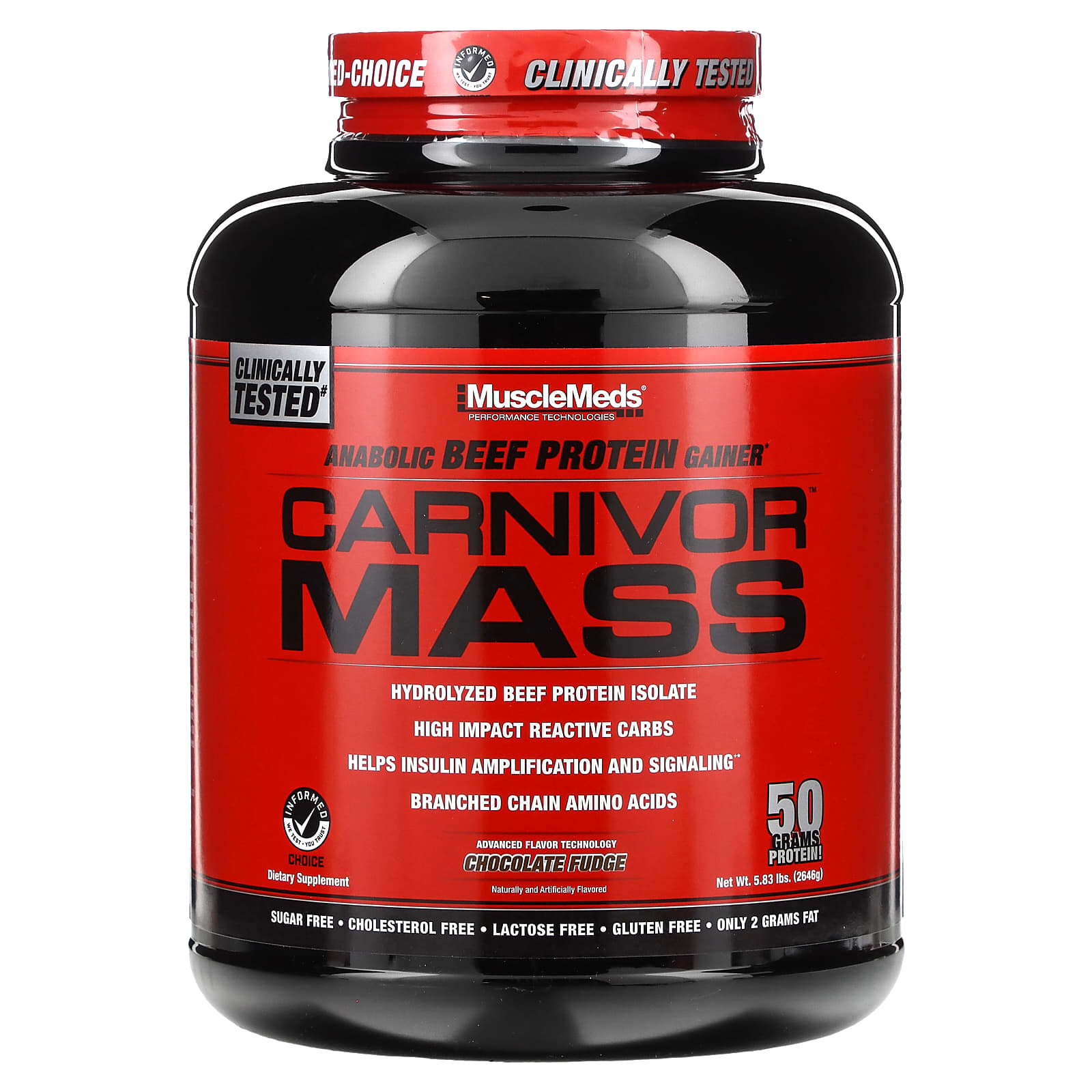 MuscleMeds Carnivor Mass анаболическое средство для увеличения количества белка из говядины шоколадная помадка 2646 г 583 фунта 10190₽