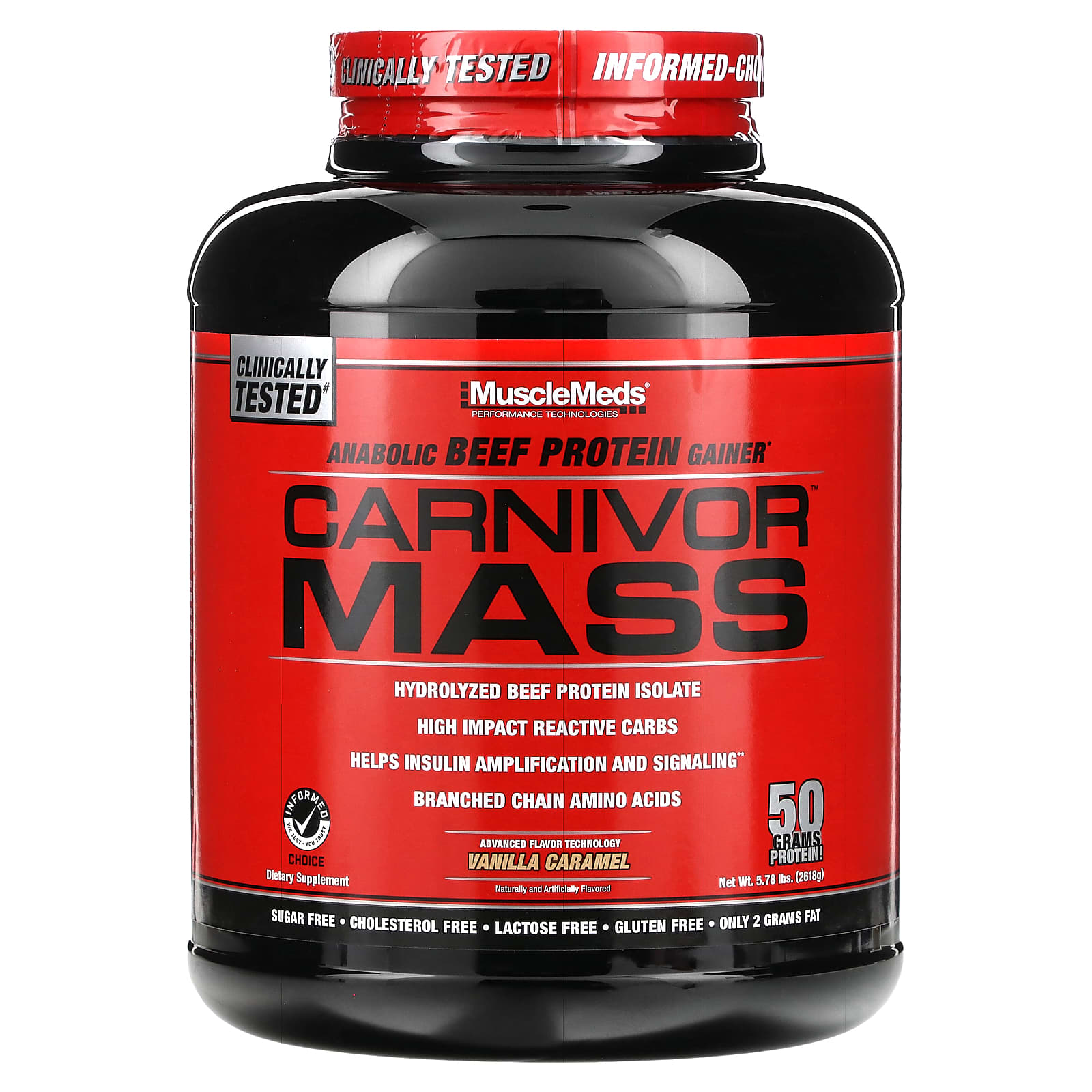 MuscleMeds Carnivor Mass ускоряющее обменные процессы говяжье белковое средство для набора массы ваниль и карамель 593 фунтов 2688 г 10190₽