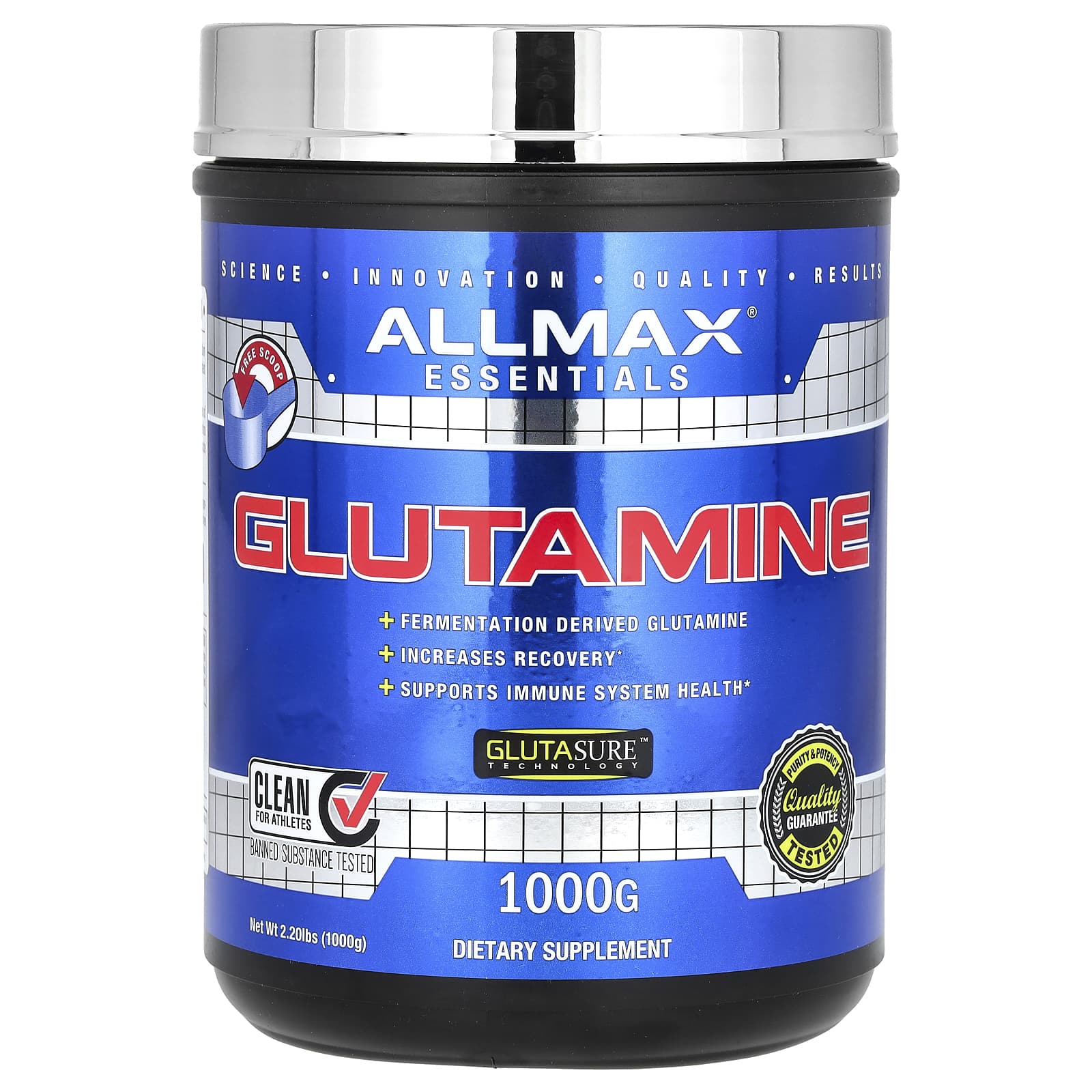 ALLMAX Essentials глутамин 1000 г 22 фунта 9490₽