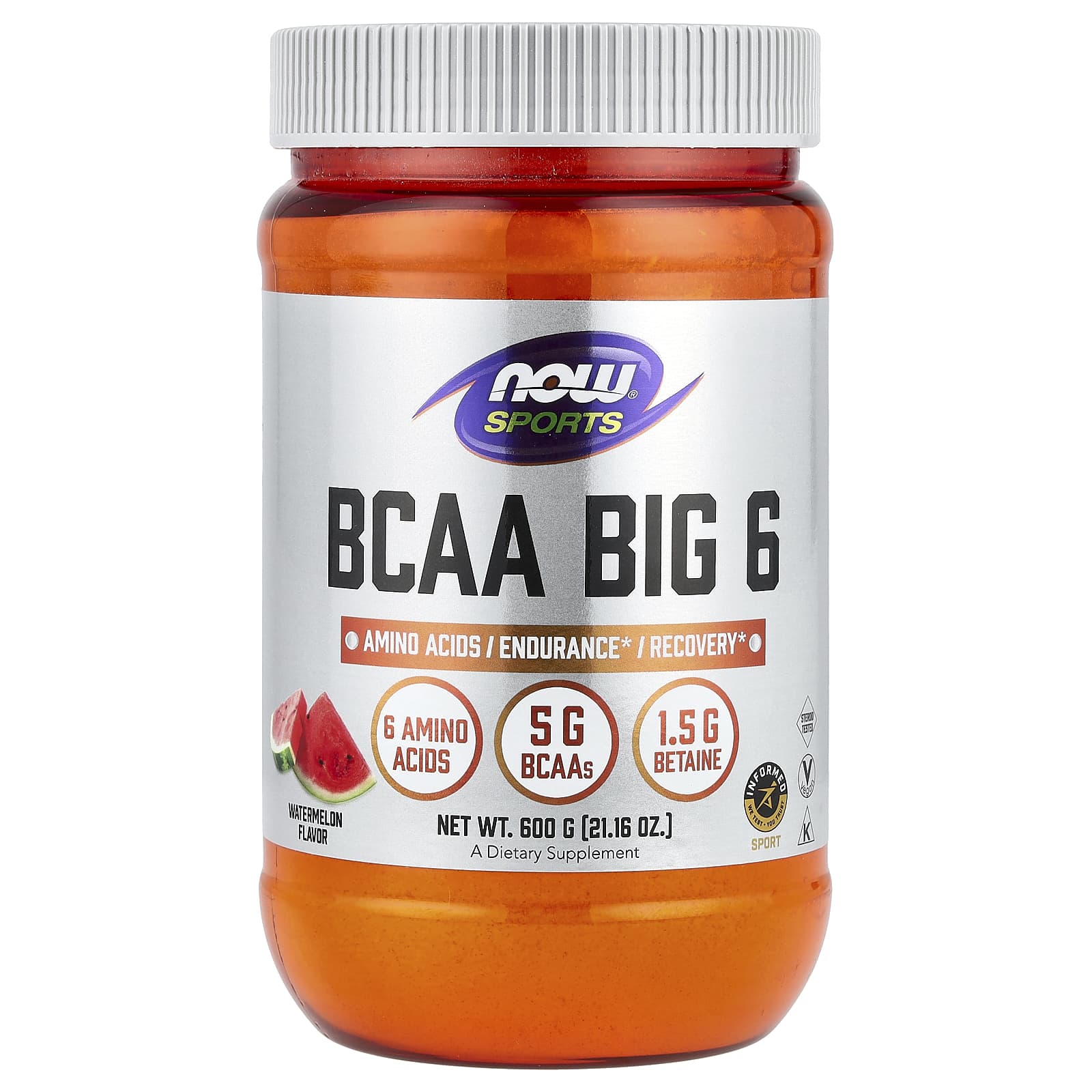 NOW Foods Sports BCAA Big 6 арбуз 600 г 2116 унции 5190₽