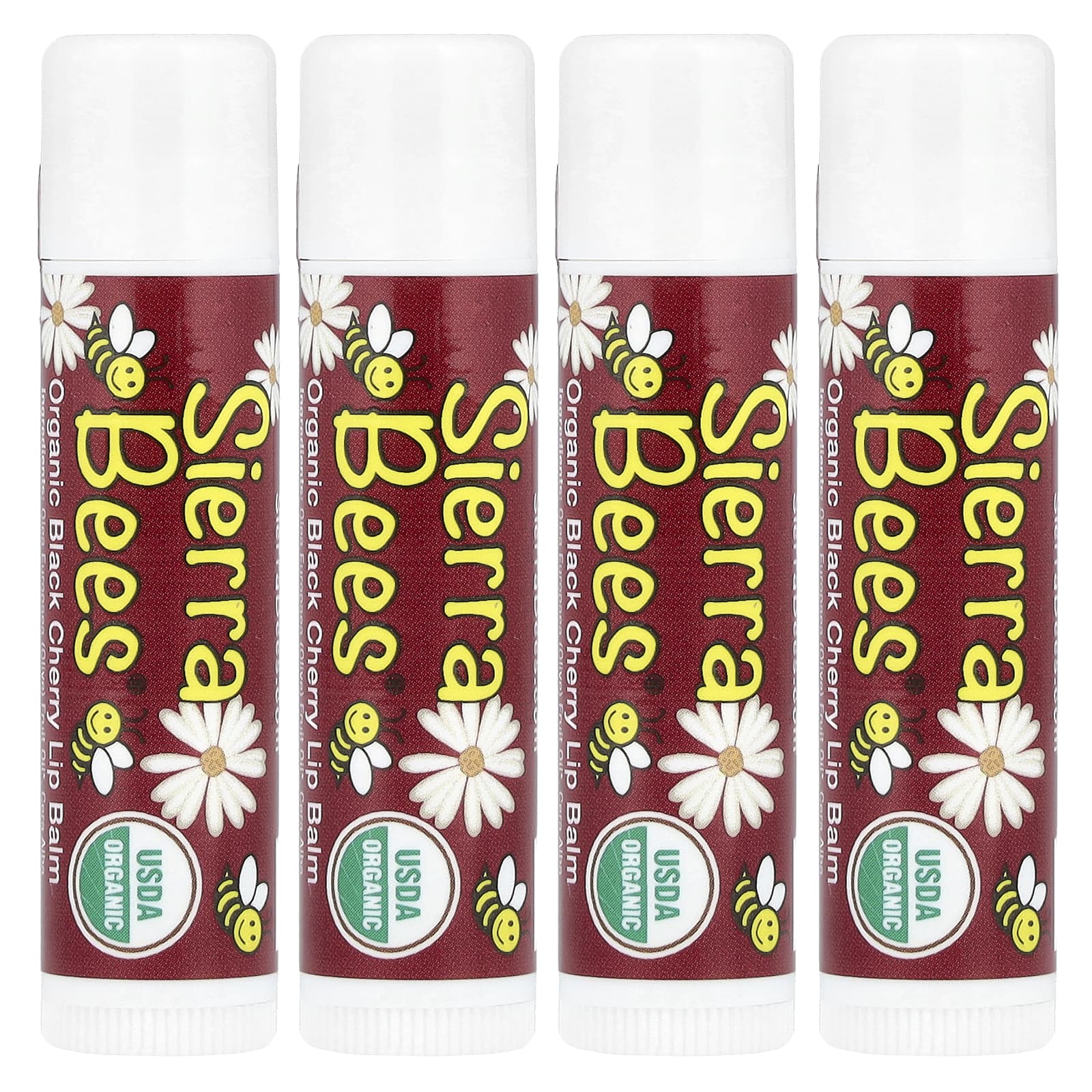 Sierra Bees Органические бальзамы для губ с запахом черешни 4 в упаковке 425 г 15 унций каждый 1590₽