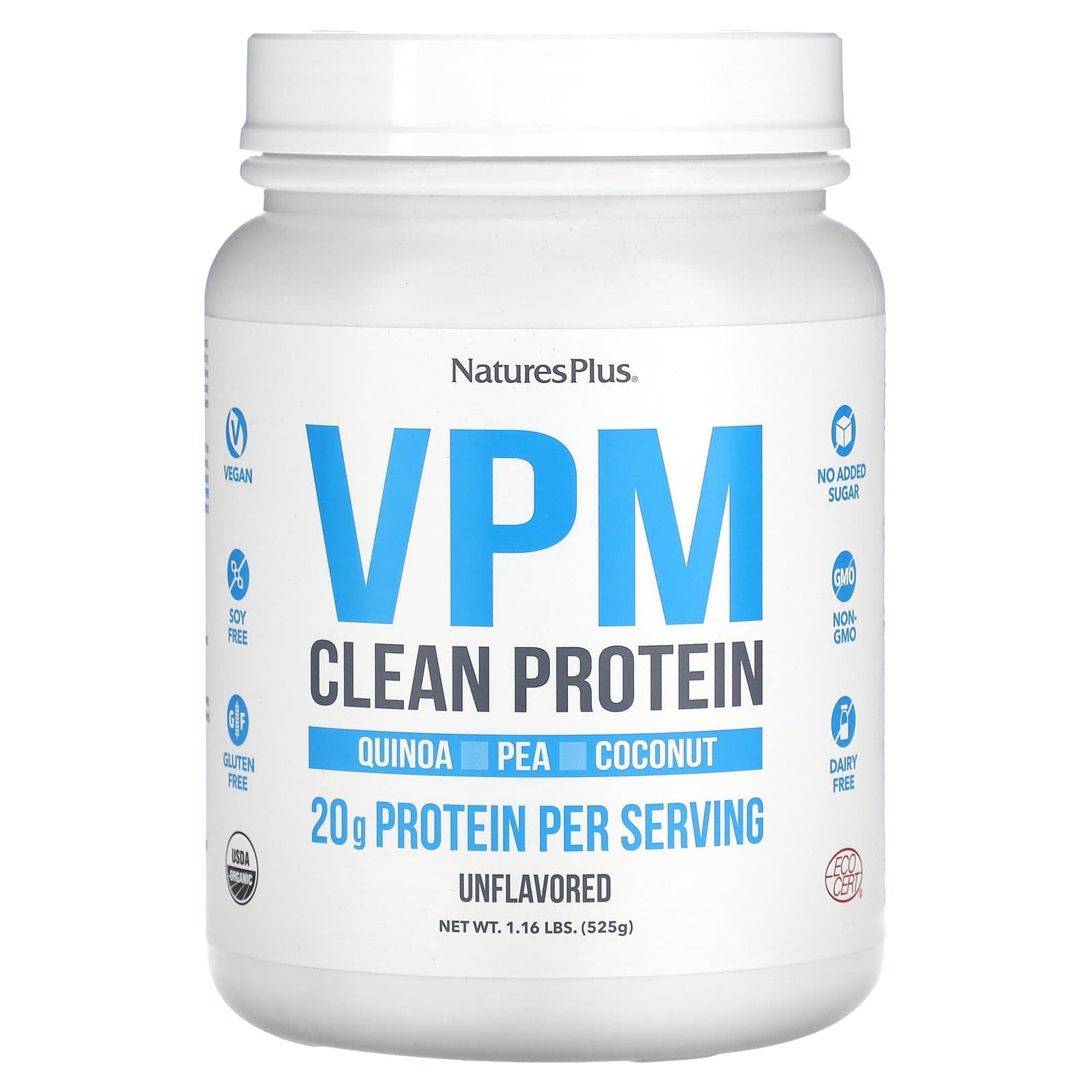 NaturesPlus VPM Clean Protein без добавок 525 г 116 фунта 5190₽