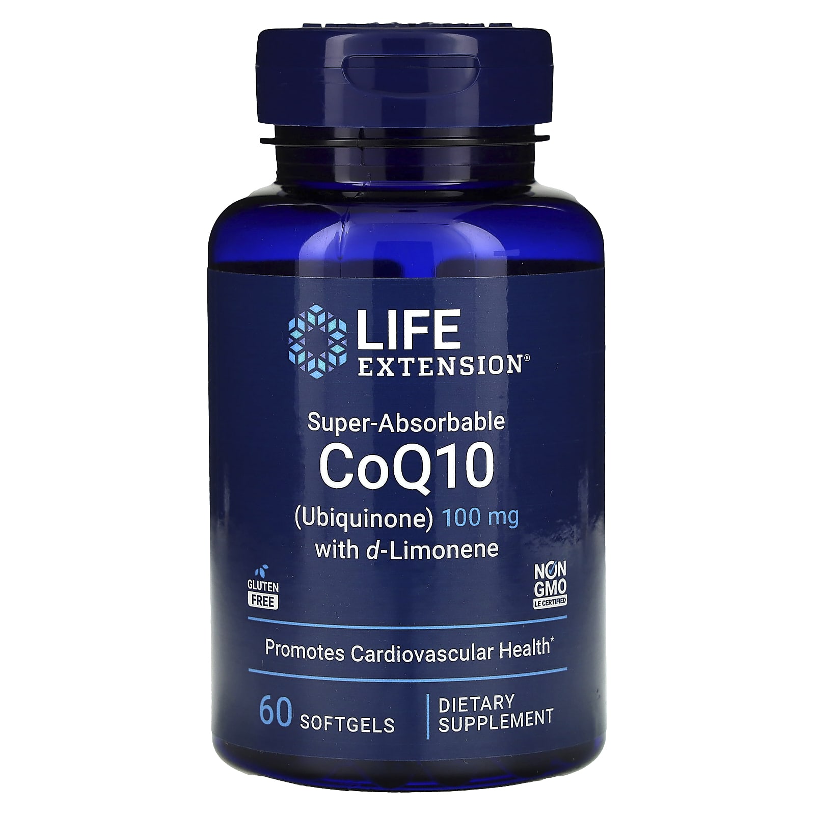 Life Extension Super-Absorbable CoQ10 суперусваиваемый коэнзим Q10 убихинон с d-лимоненом 100 мг 60 капсул 4590₽