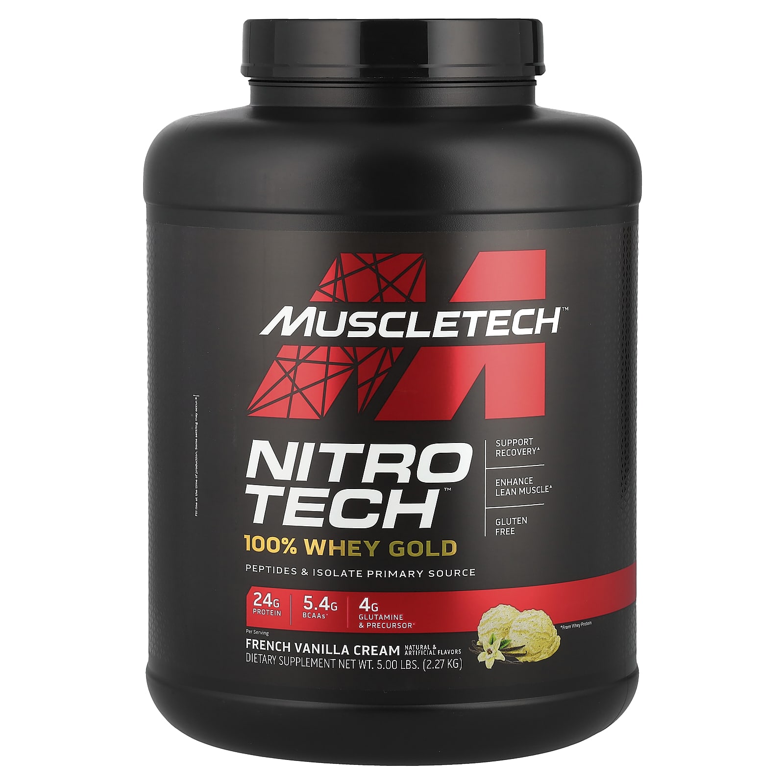 MuscleTech Nitro Tech 100 Whey Gold смесь сывороточных пептидов и изолята французская ваниль 227 кг 5 фунтов 12390₽