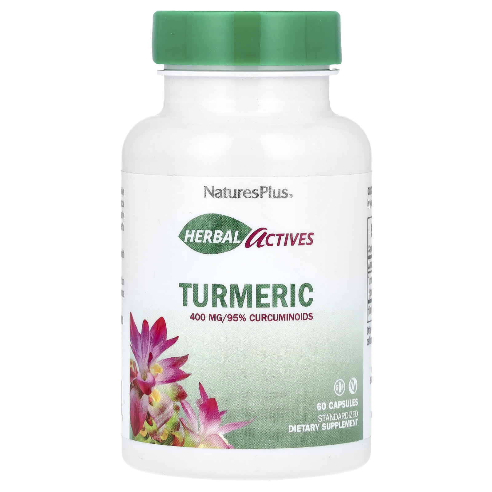 NaturesPlus Herbal Actives куркума 400 мг 60 капсул 3890₽