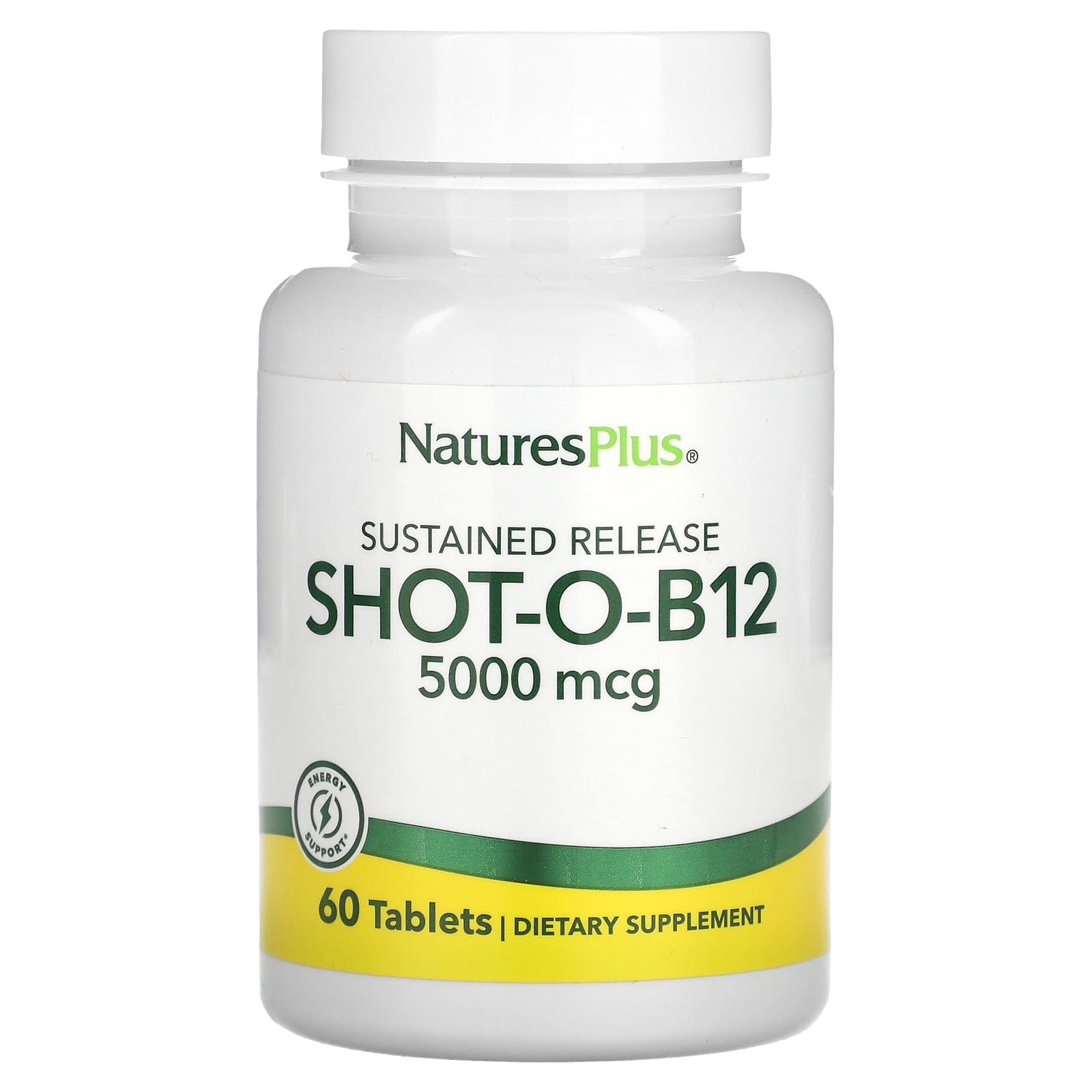 NaturesPlus Shot-O-B12 с замедленным высвобождением 5000 мкг 60 таблеток 6090₽