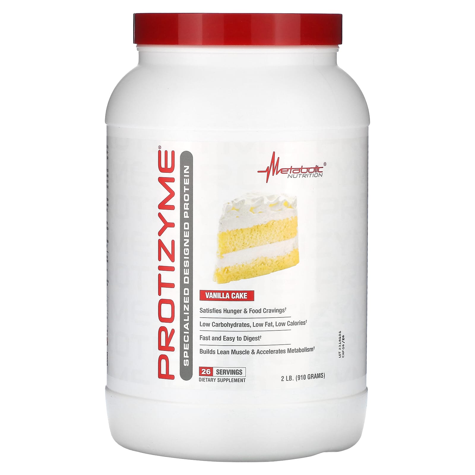 Metabolic Nutrition Protizyme Specialized Designed Protein ванильный торт 910 г 2 фунта 9490₽