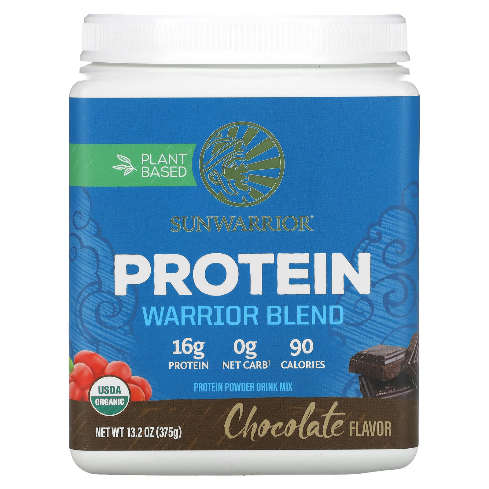 Sunwarrior Warrior Blend Protein с шоколадом 375 г 132 унции 5090₽