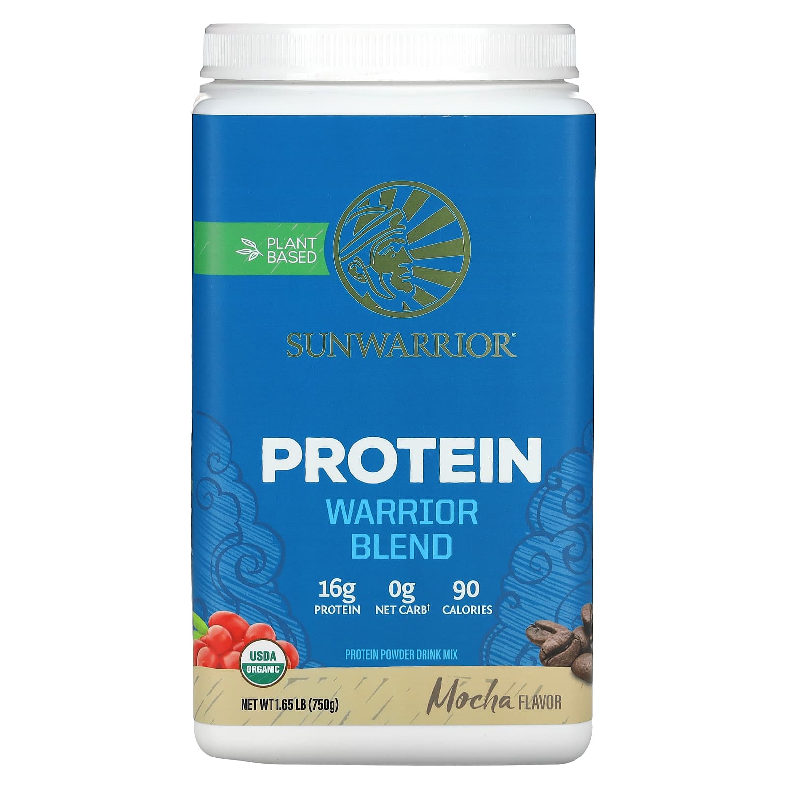 Sunwarrior Warrior Blend Protein смесь мокко 750 г 165 фунта 8590₽