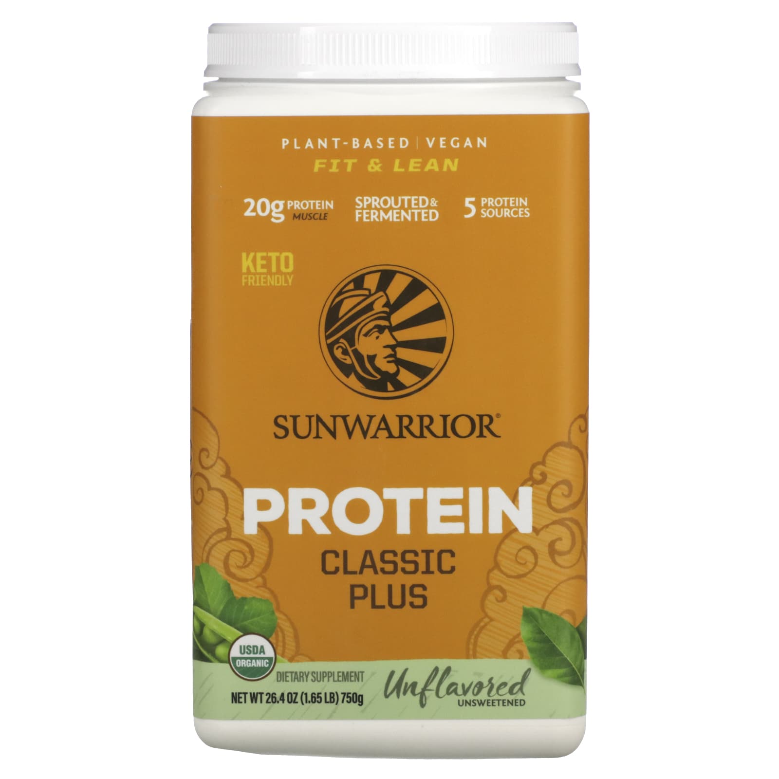 Sunwarrior Protein Classic Plus протеин на растительной основе натуральный 750 г 165 фунта 8590₽