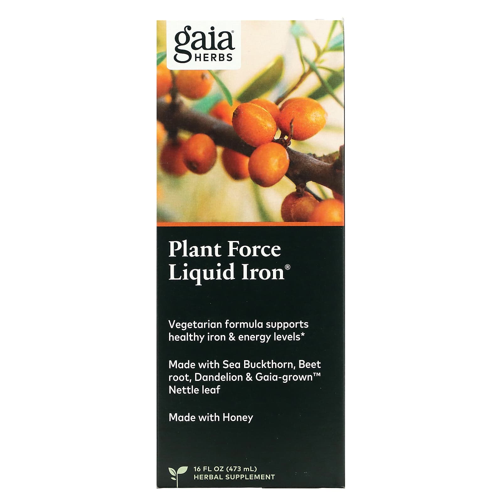 Gaia Herbs Plant Force Liquid Iron 473 мл 16 жидк унций 11090₽