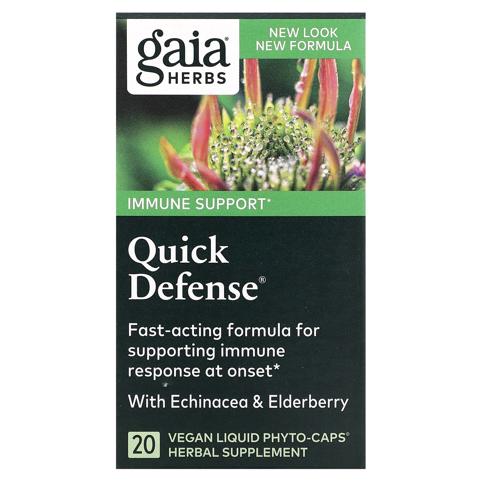 Gaia Herbs Quick Defense 20 веганских жидких фитокапсул 4890₽