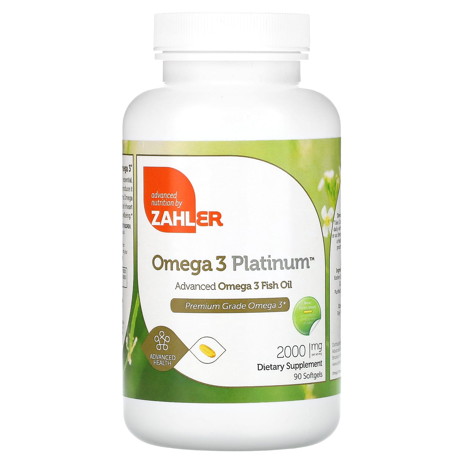 Zahler Omega 3 Platinum рыбий жир с омега-3 улучшенная формула 2000 мг 90 капсул 1000 мг в 1 капсуле 5790₽